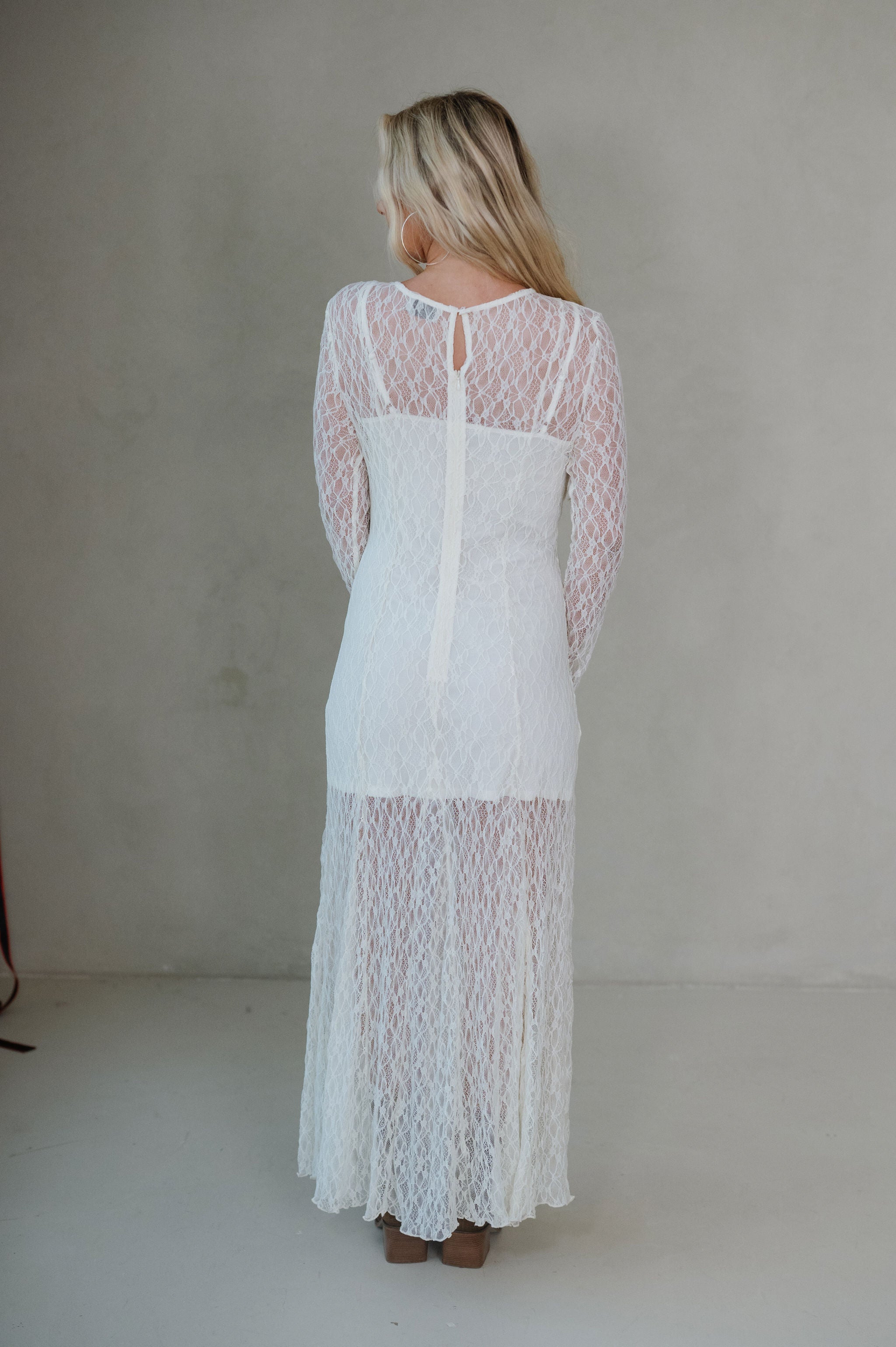 Lori Lace Maxi Dress-Ivory
