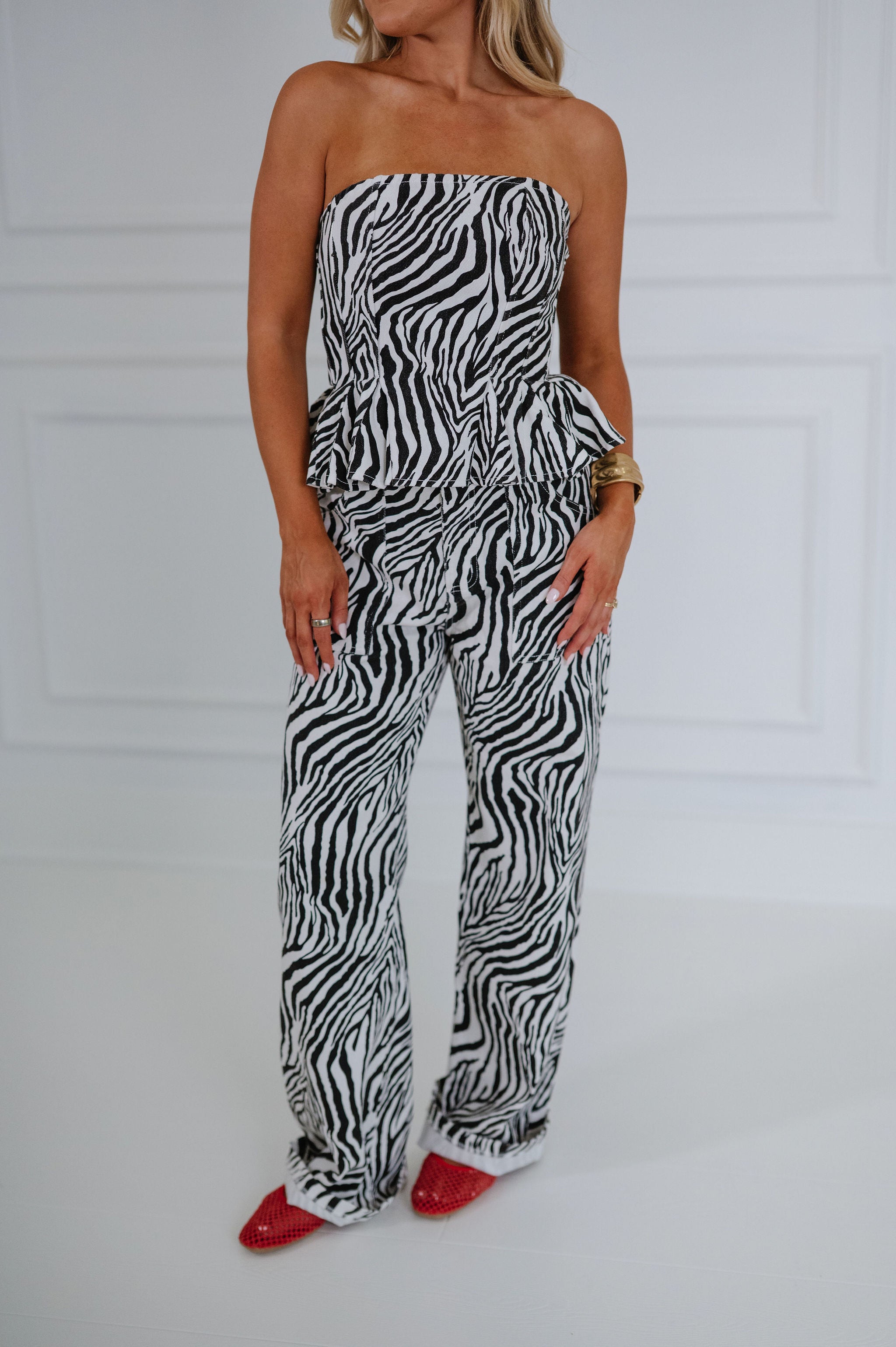 Simone Zebra Pants Set