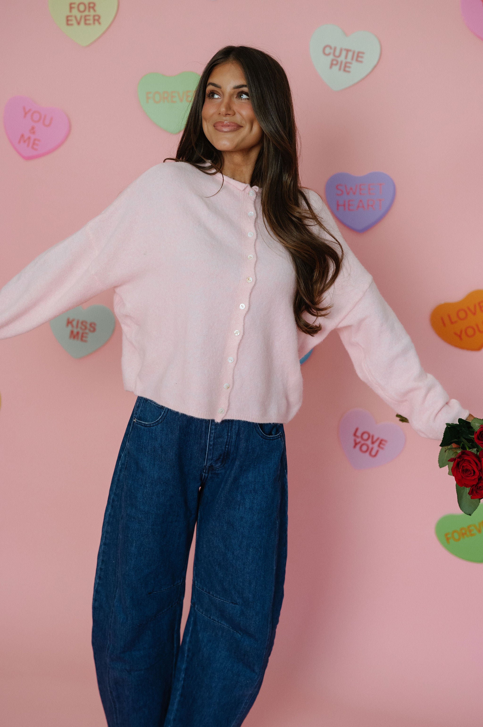 Victoria Cardigan- Baby Pink