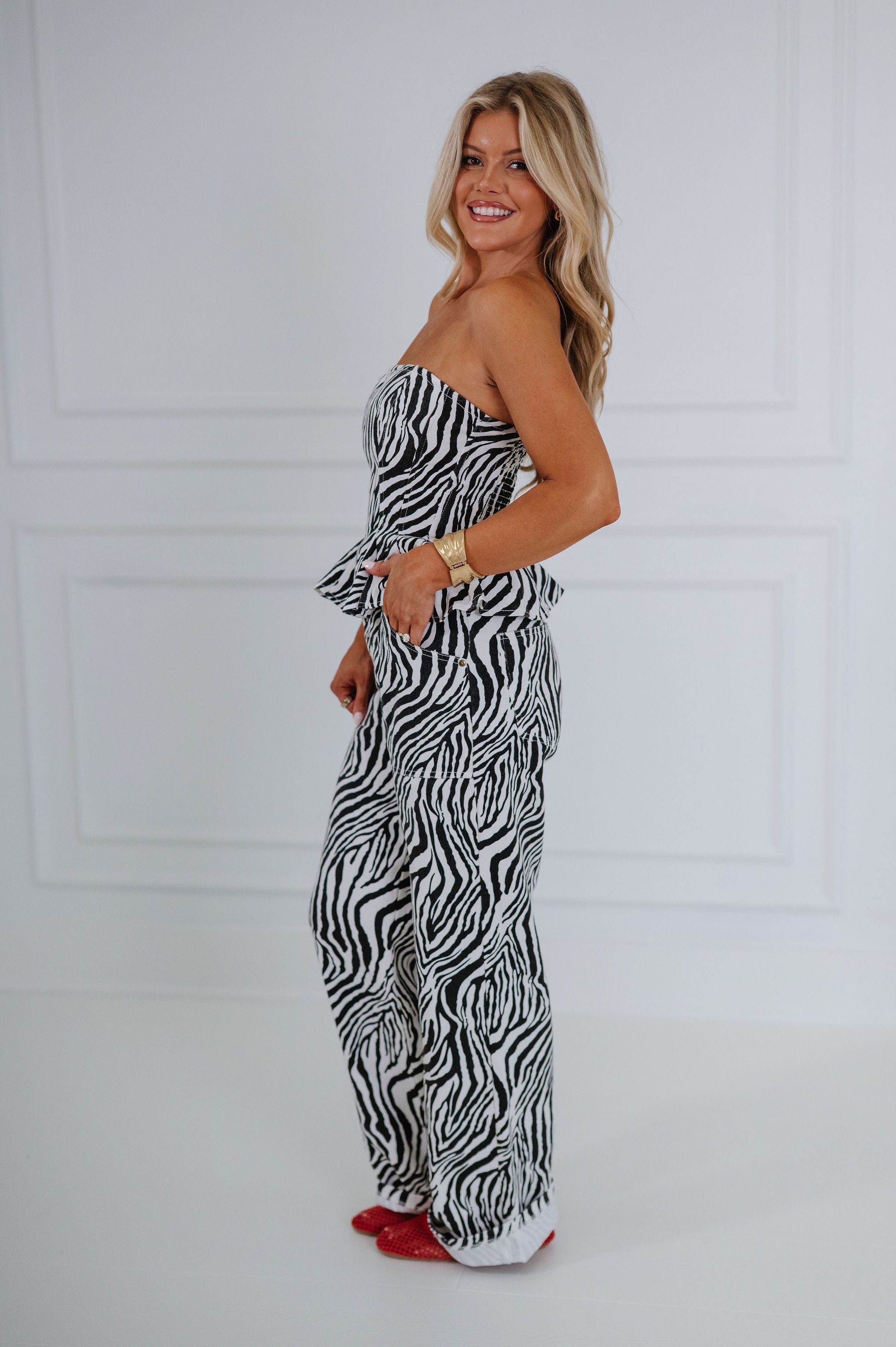 Simone Zebra Pants Set