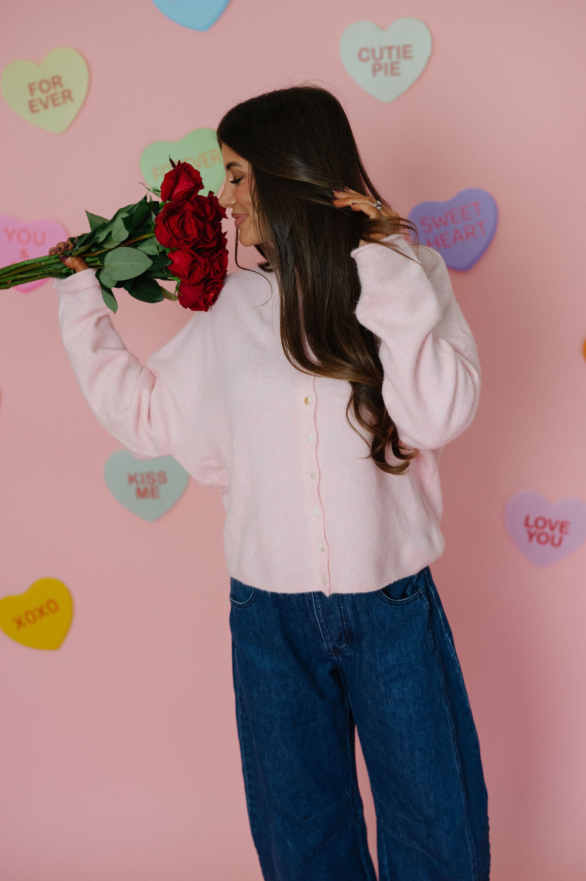 Victoria Cardigan- Baby Pink