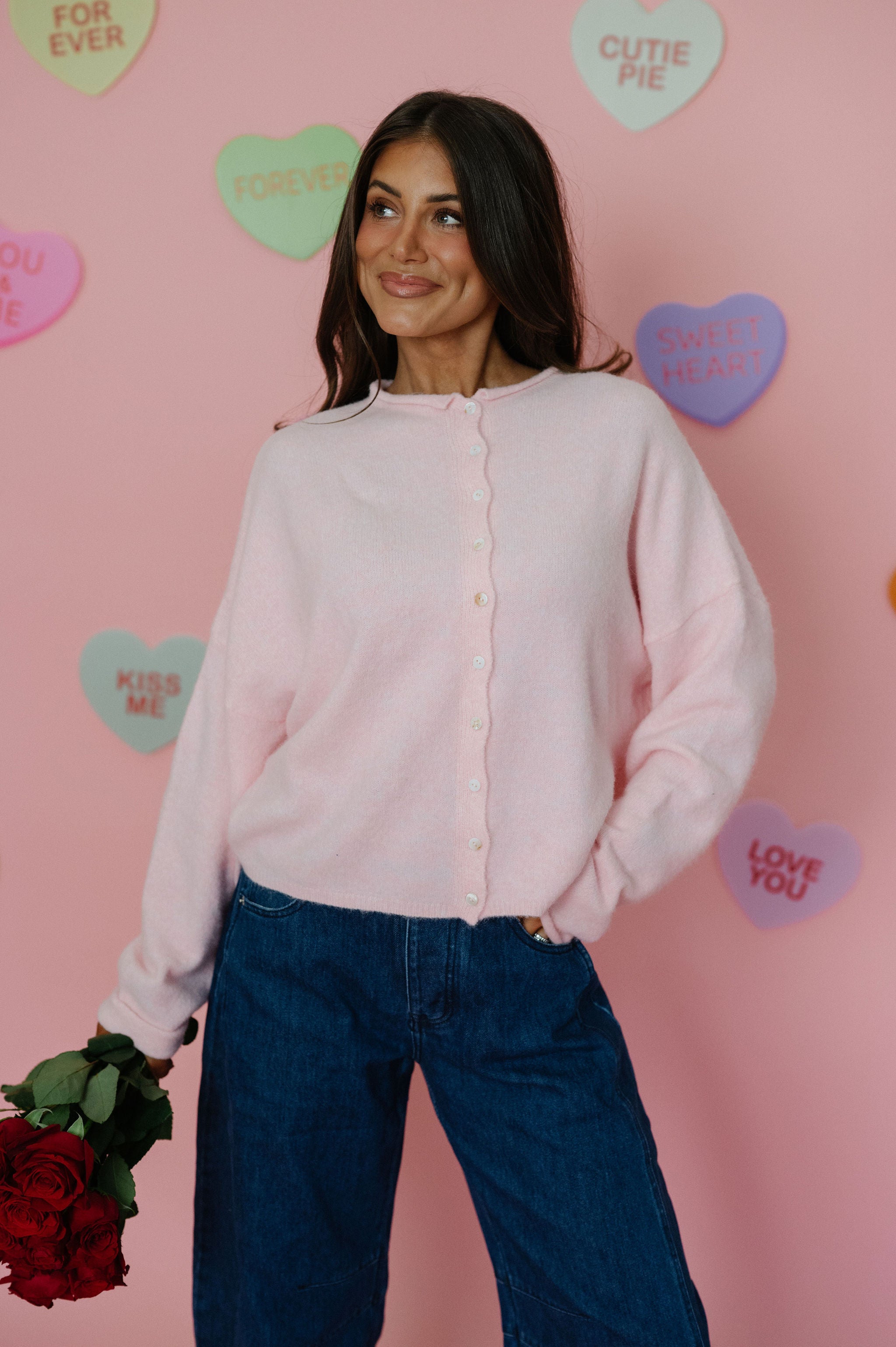 Victoria Cardigan- Baby Pink