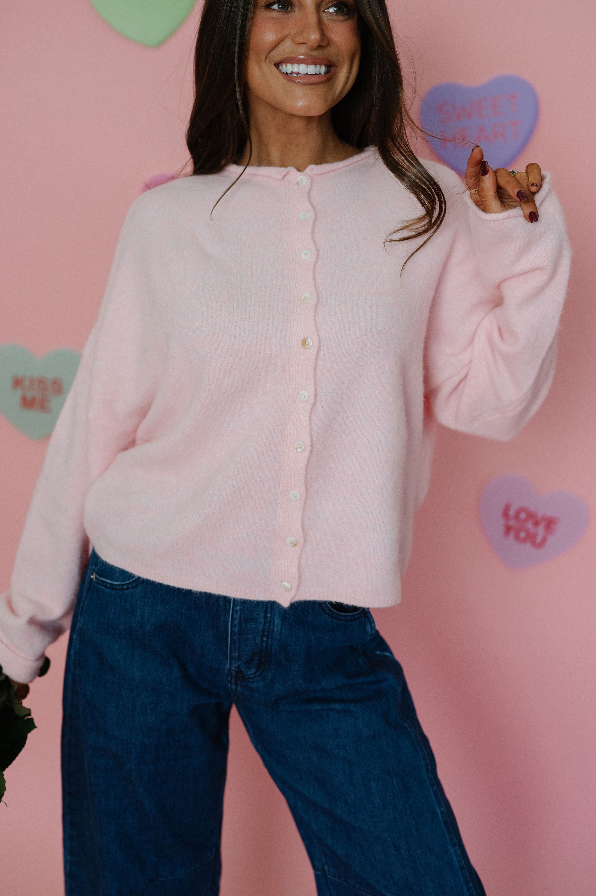 Victoria Cardigan- Baby Pink