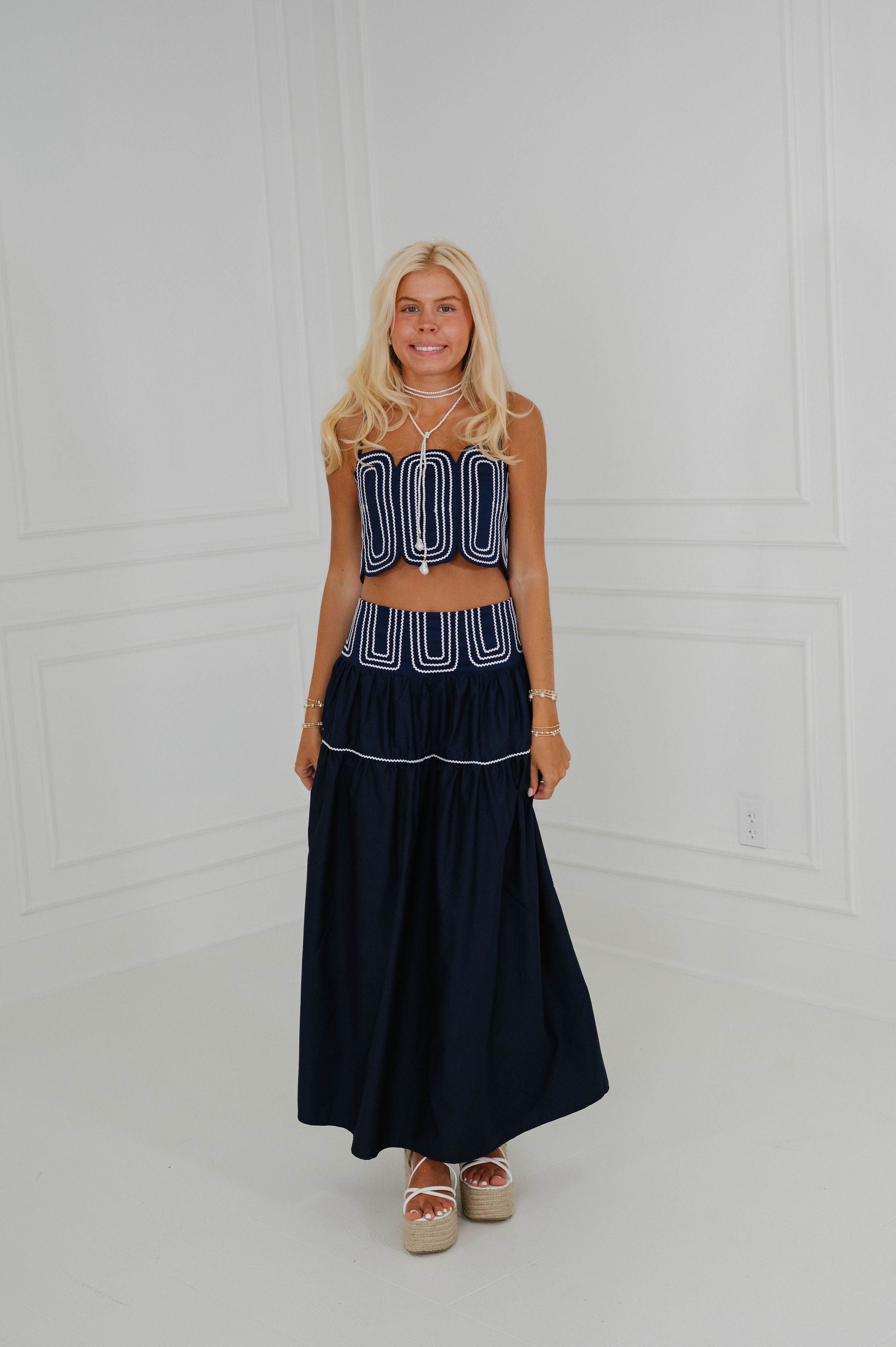 Eli Skirt Set-Navy
