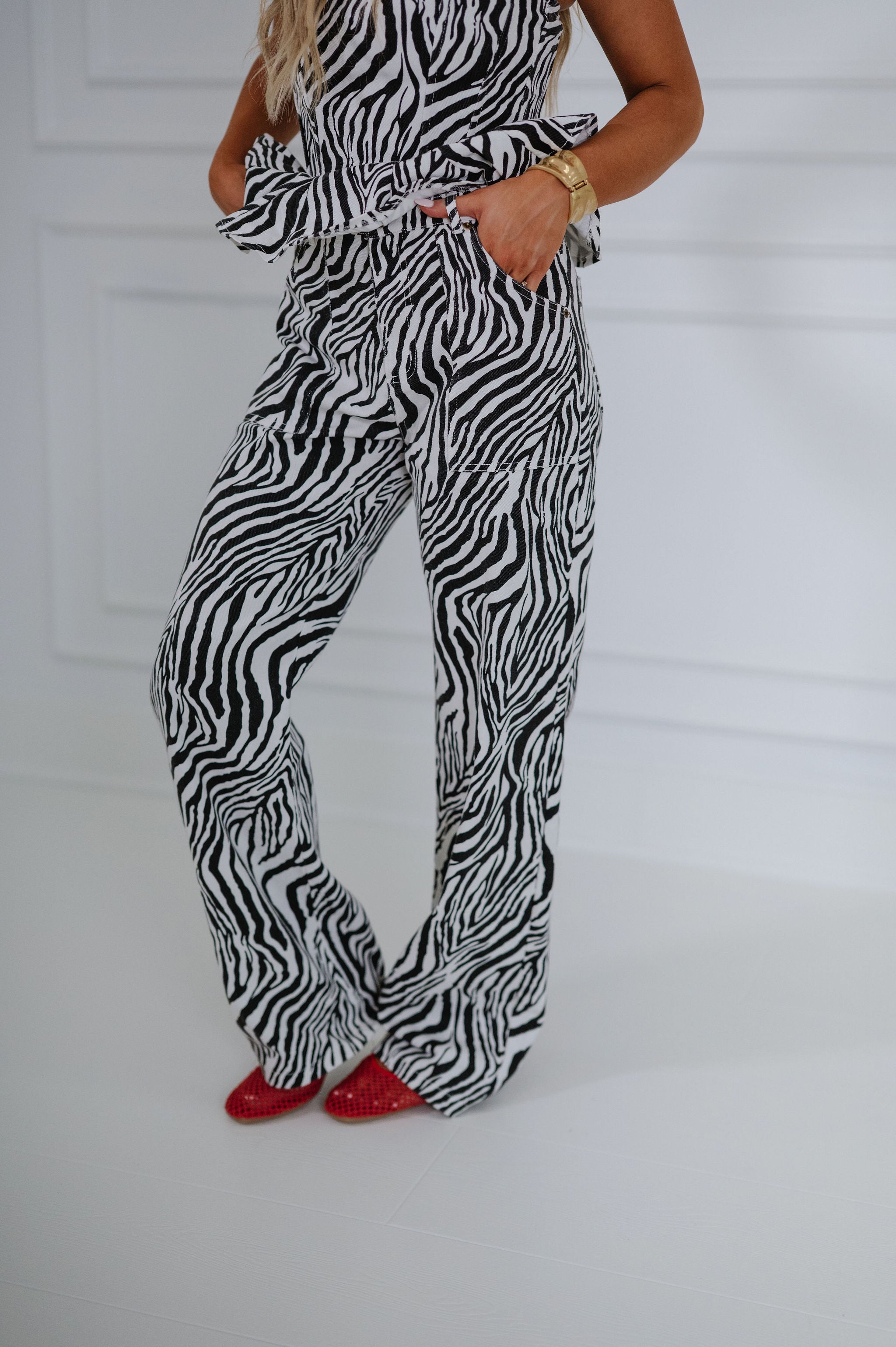 Simone Zebra Pants Set