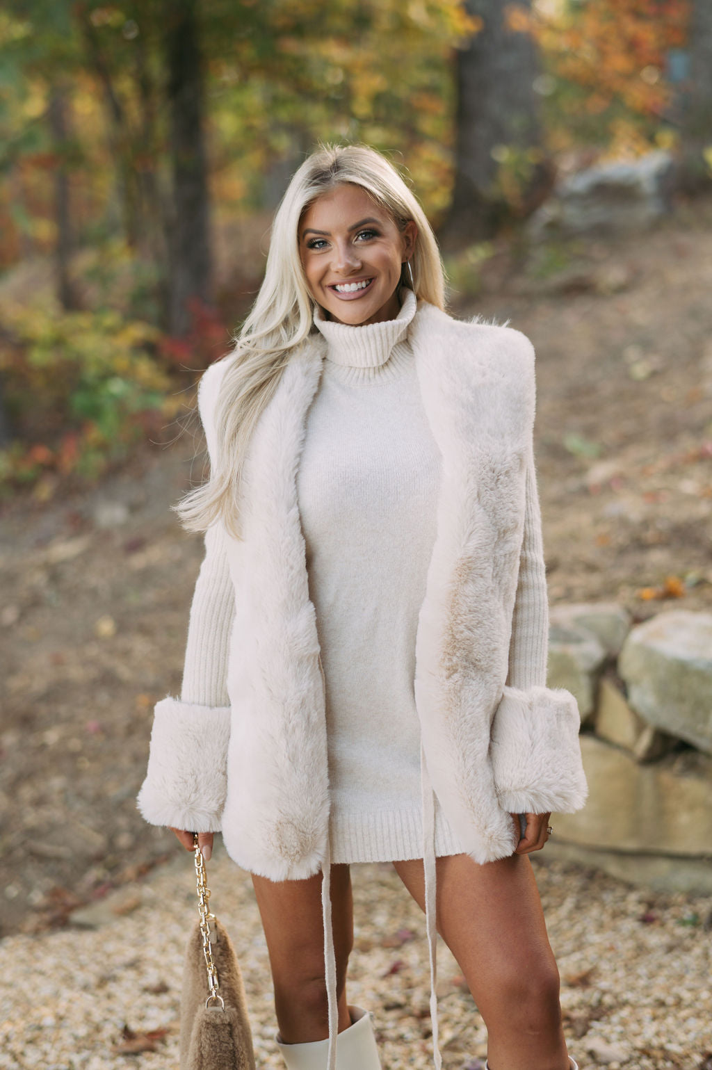 Faux fur cardigan best sale