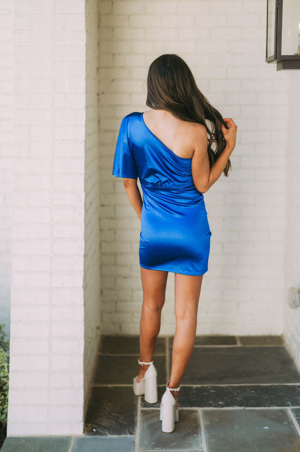 Cassidy One Shoulder Dress-Royal Blue//PETITE