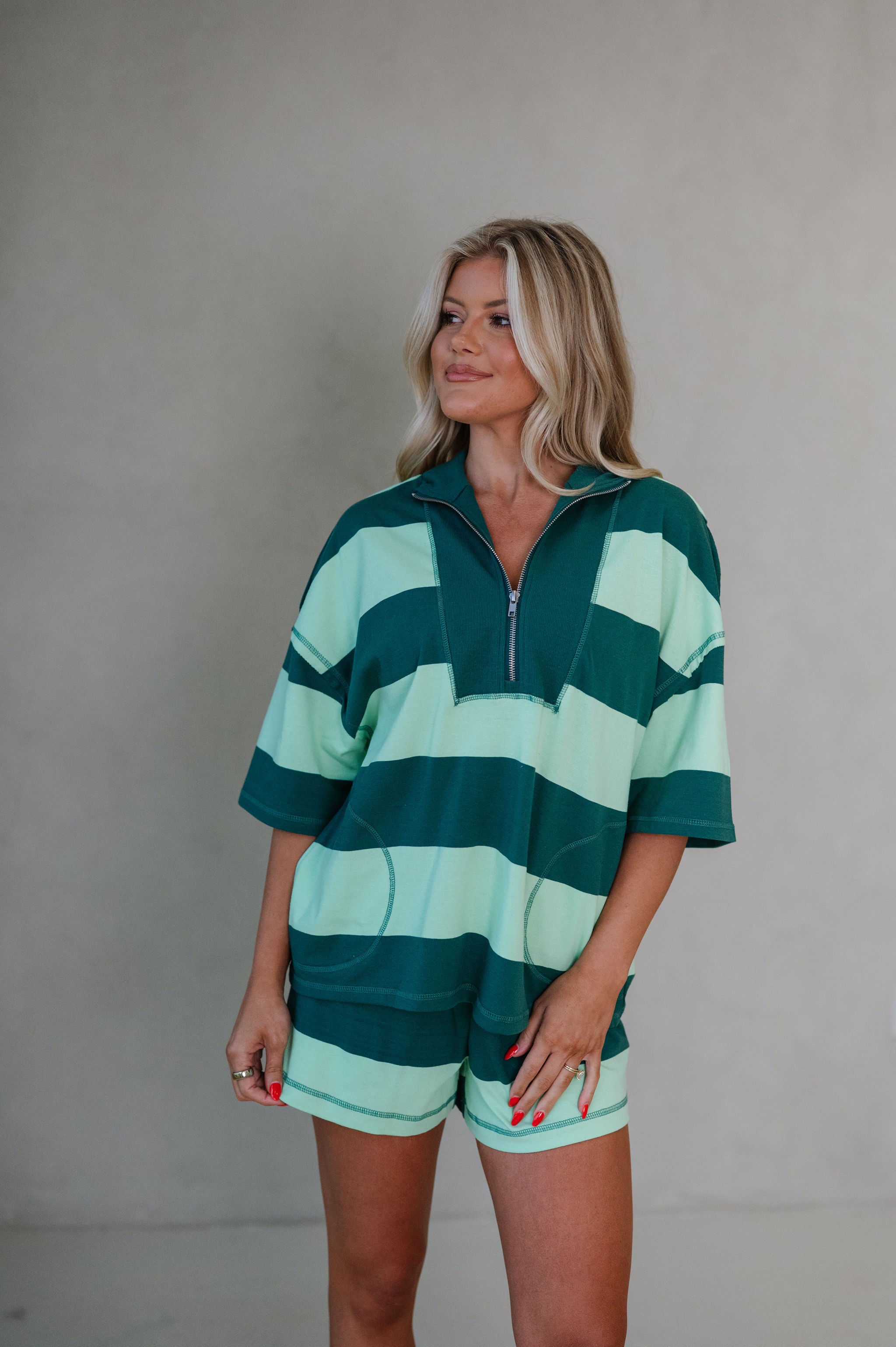 Marien Shorts Set-Green Combo