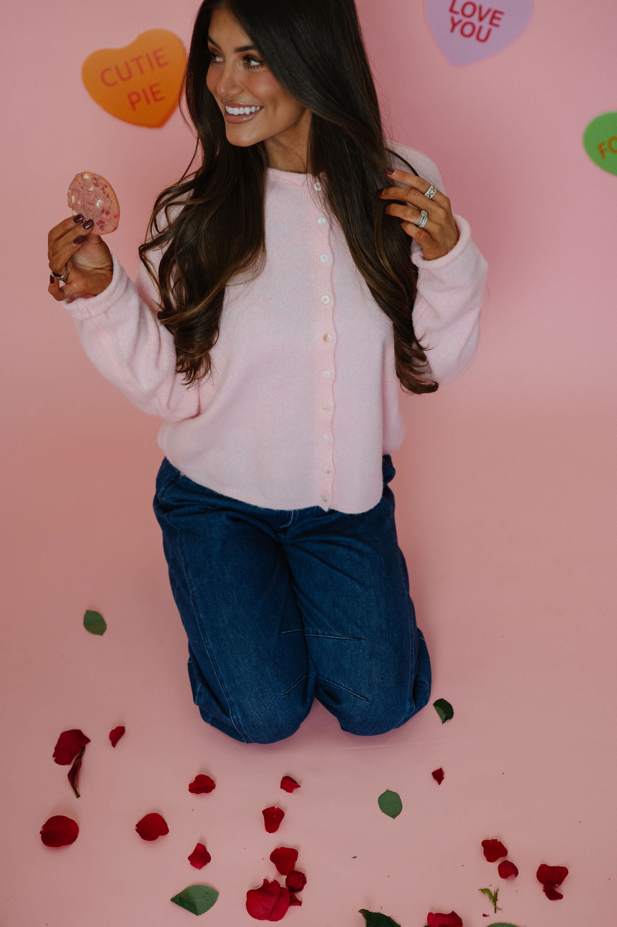 Victoria Cardigan- Baby Pink