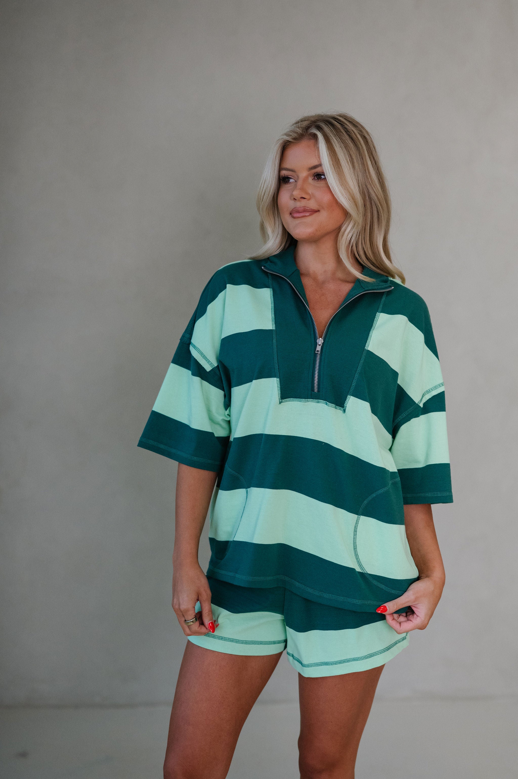 Marien Shorts Set-Green Combo