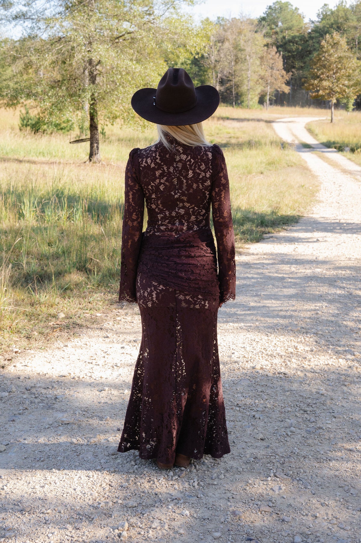 Raleigh Lace Maxi Dress-Brown