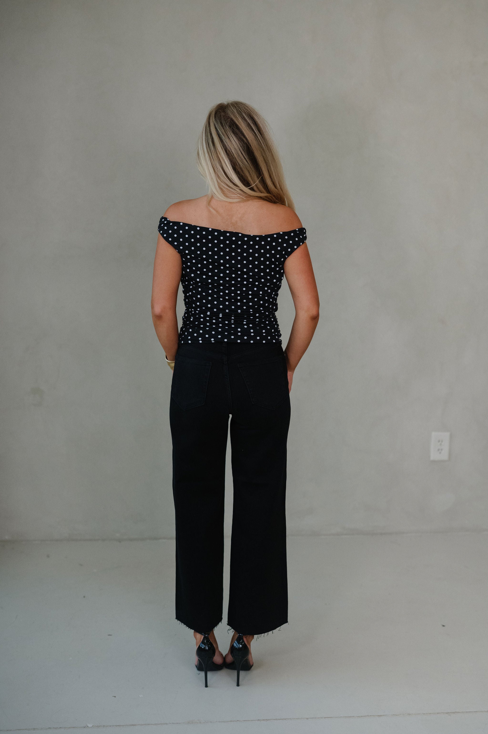 OTS Ruched Top-Polka Dot