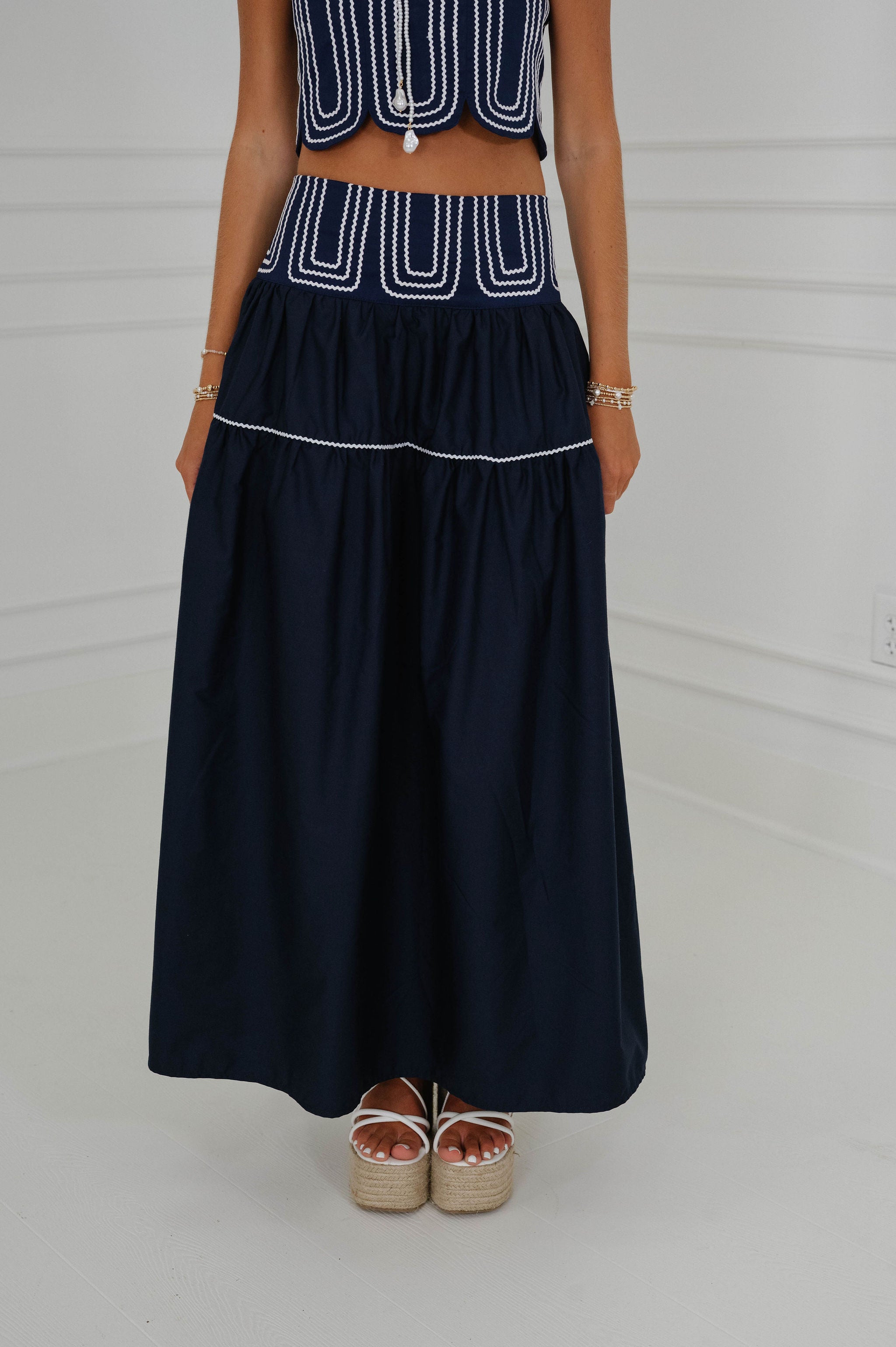 Eli Skirt Set-Navy