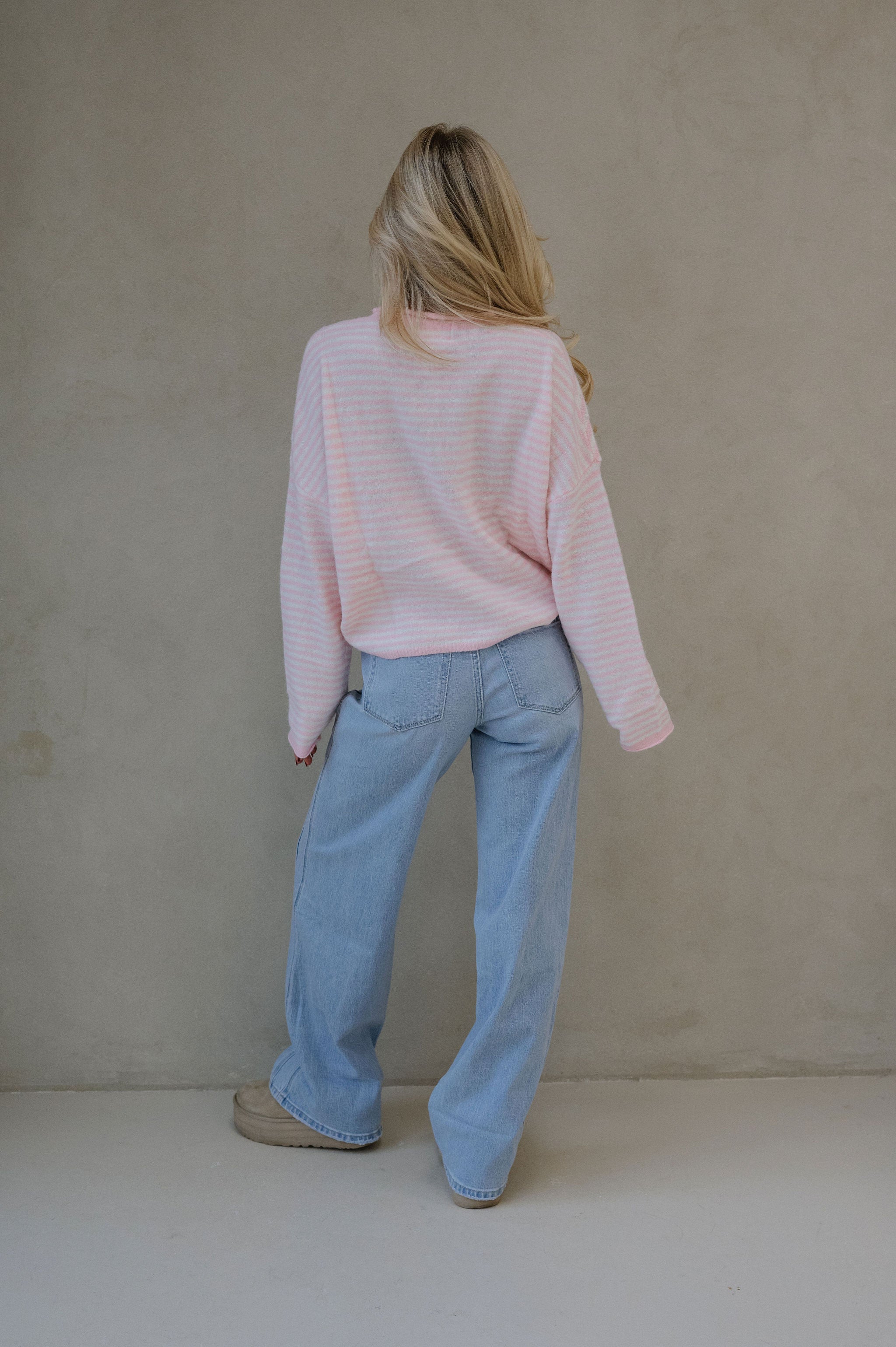 Mallory Mini Striped Cardigan-Pink