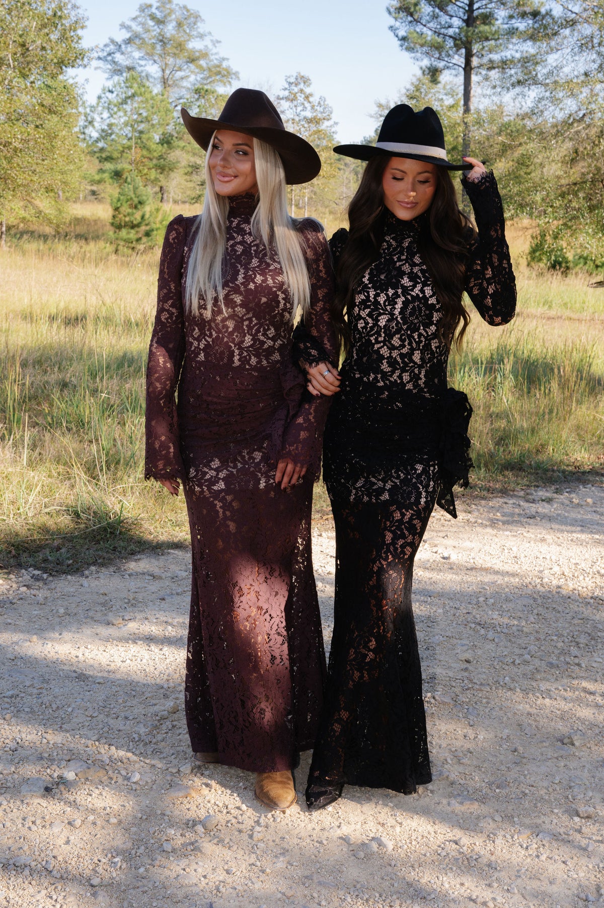 Raleigh Lace Maxi Dress-Brown
