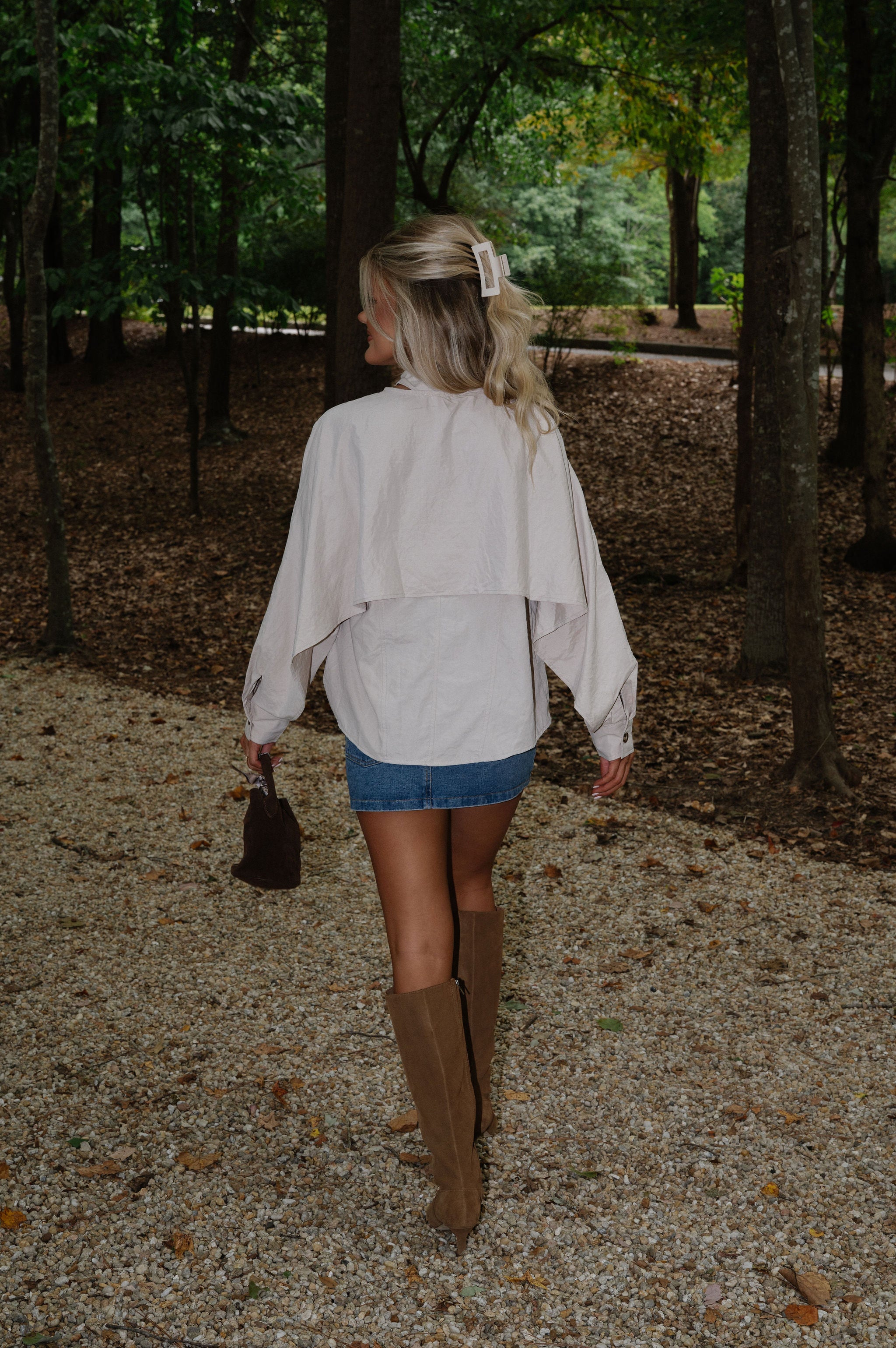 Brooke Neck Tie Top-Bone