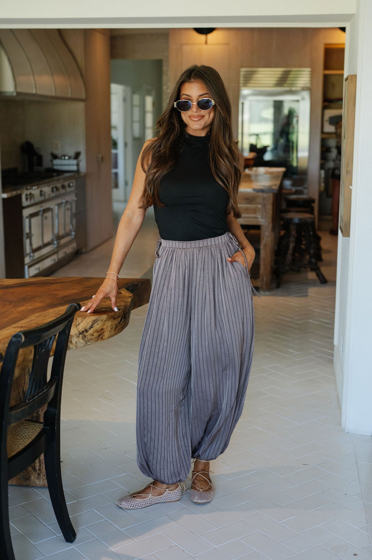 Holly Striped Balloon Pants