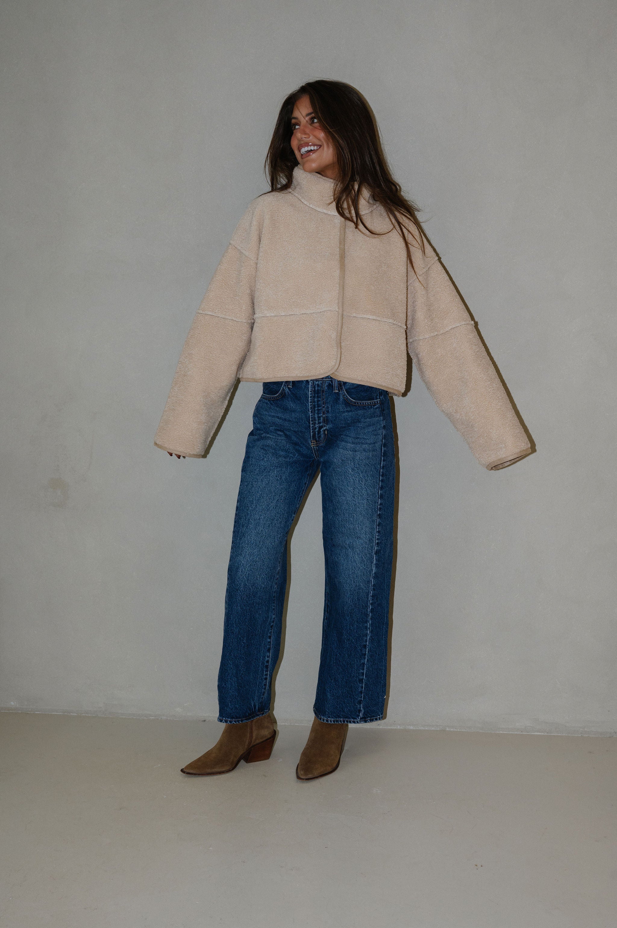 Alpine Bomber Jacket-Beige