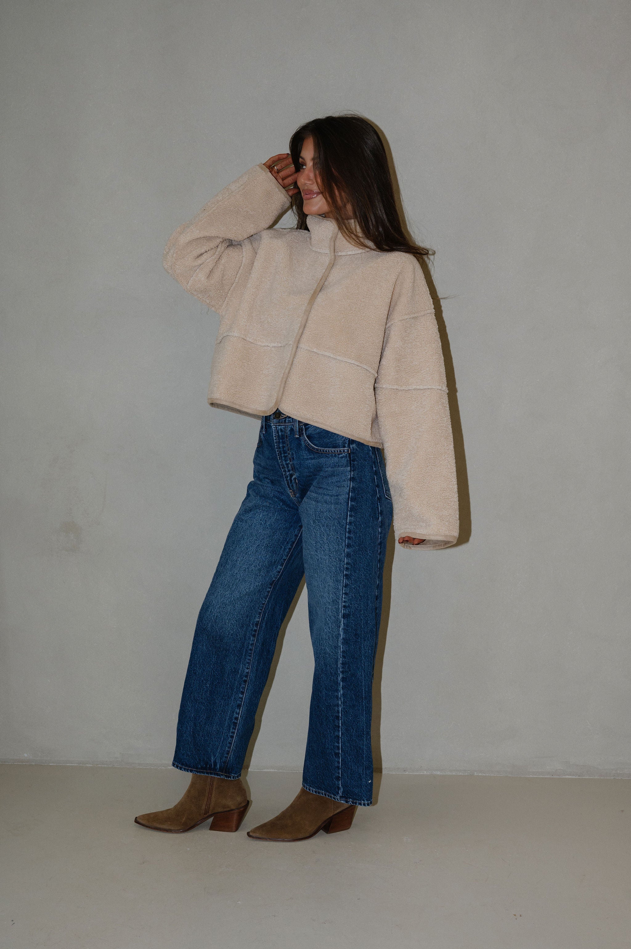 Alpine Bomber Jacket-Beige