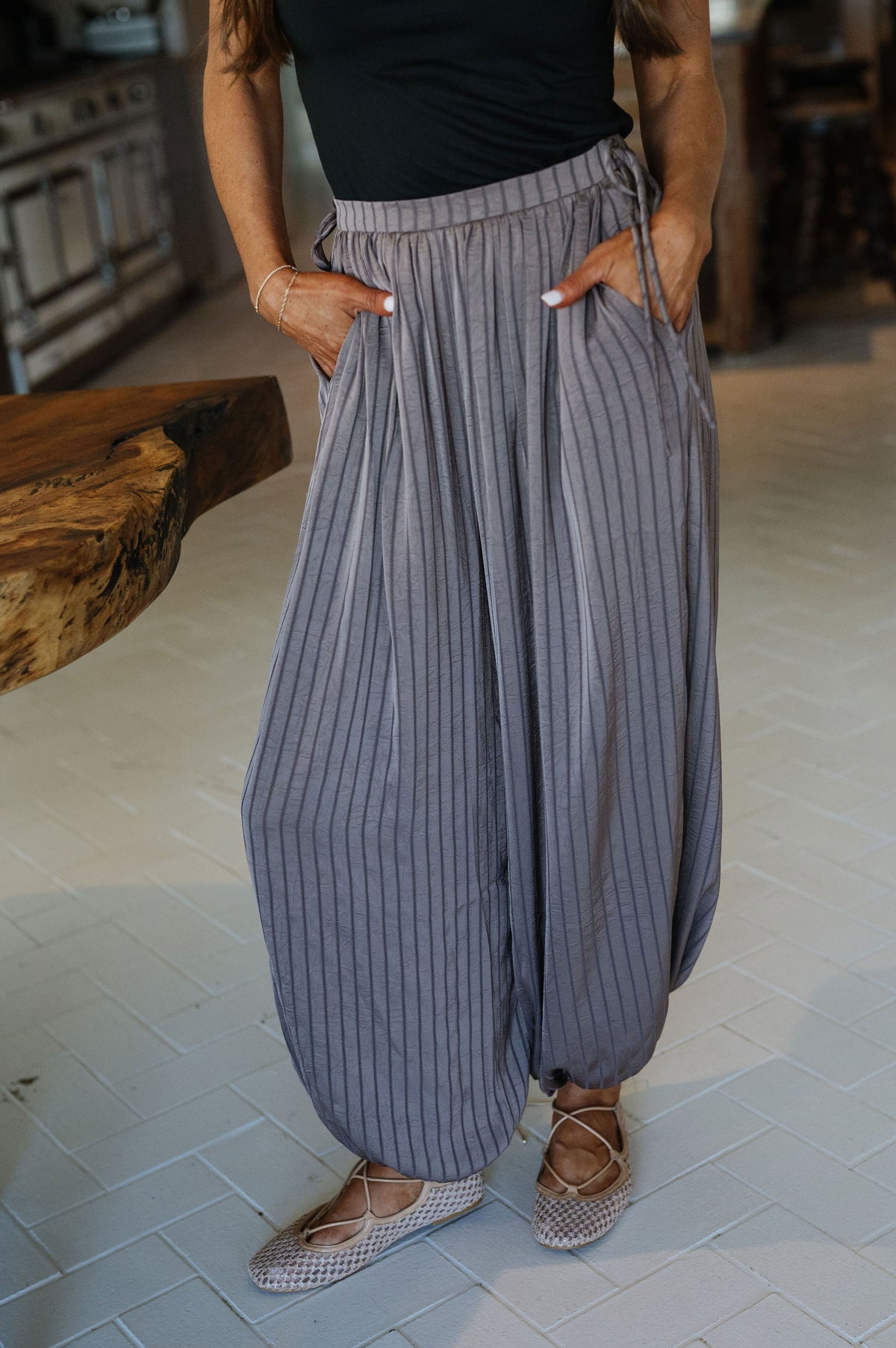 Holly Striped Balloon Pants