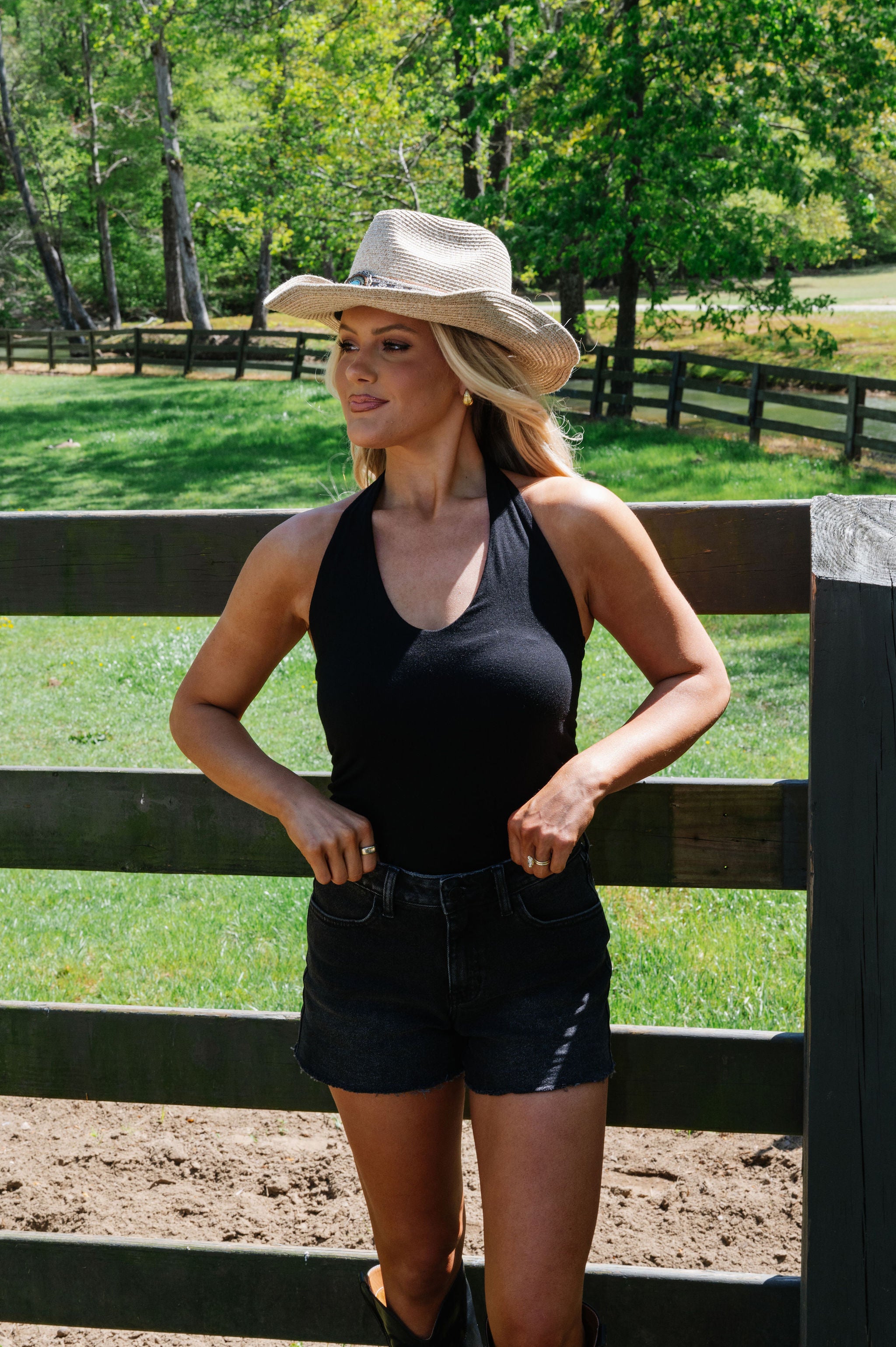 Elaine Halter Tank-Black