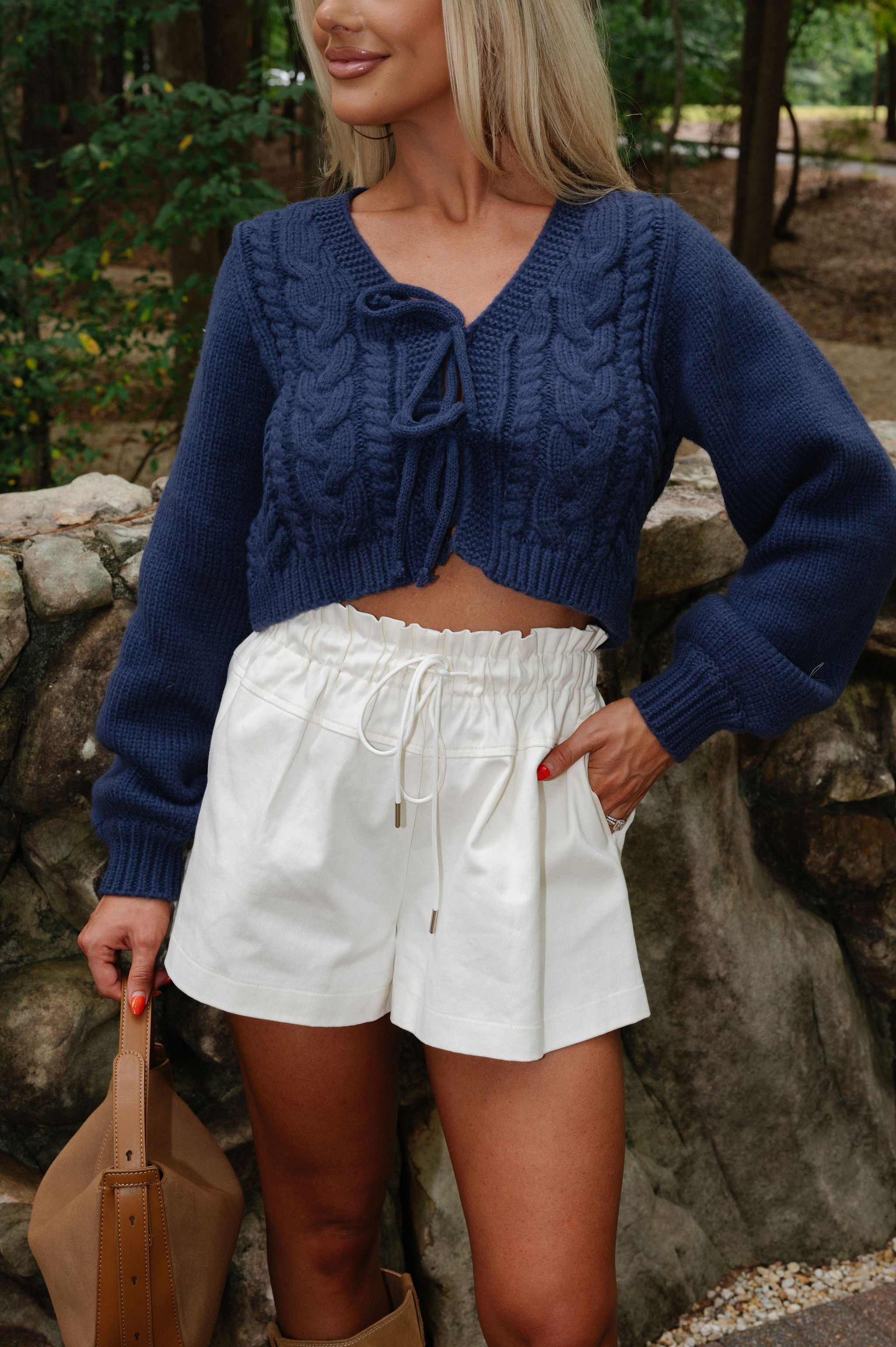 Willow High Waisted Shorts-Cream