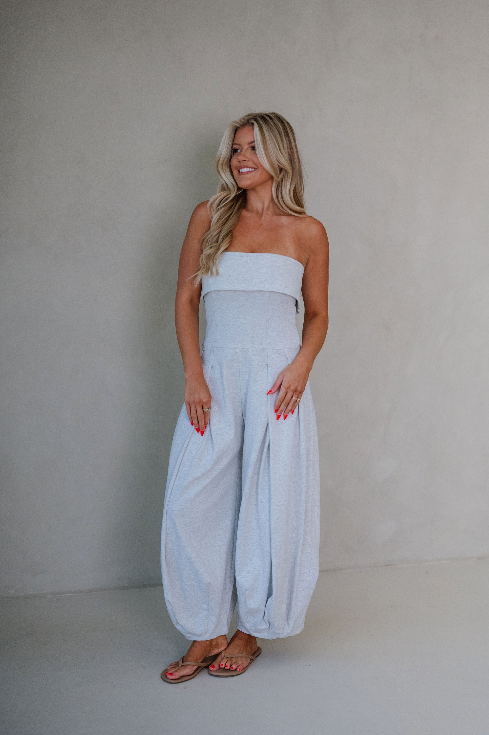 Clay Barrel Jumpsuit-Grey