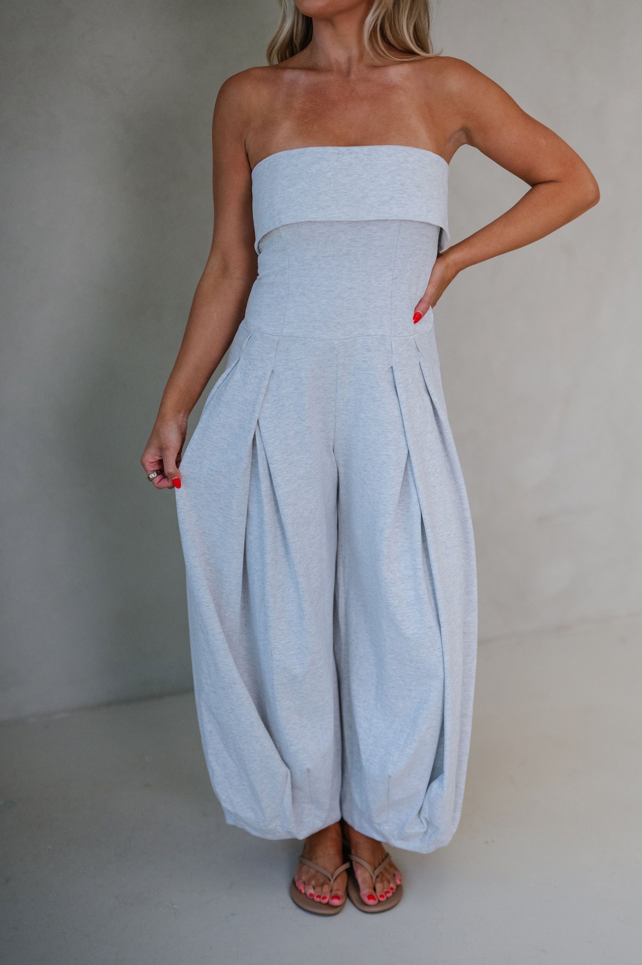 Clay Barrel Jumpsuit-Grey