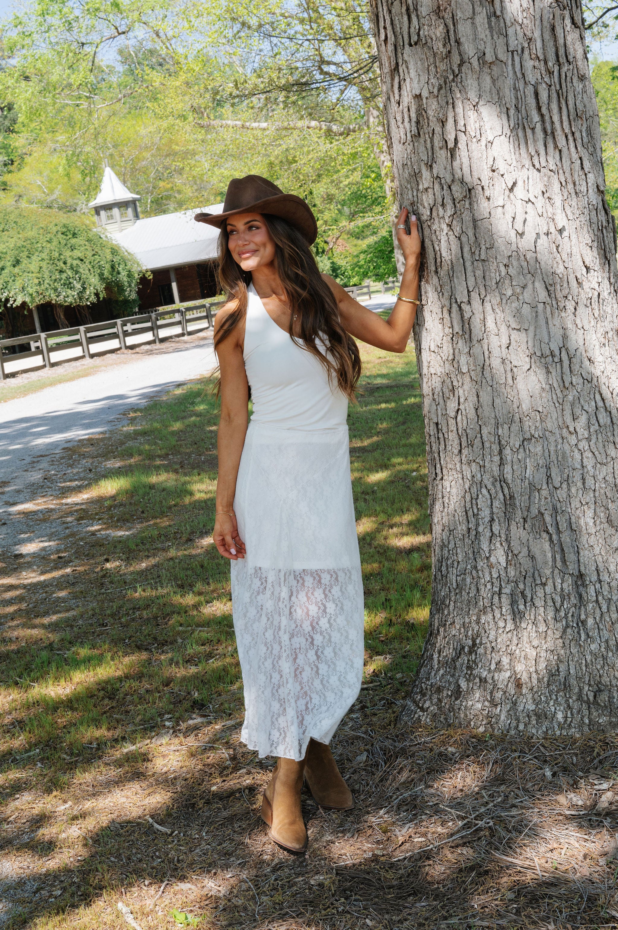 Lace Maxi Skirt-Ivory