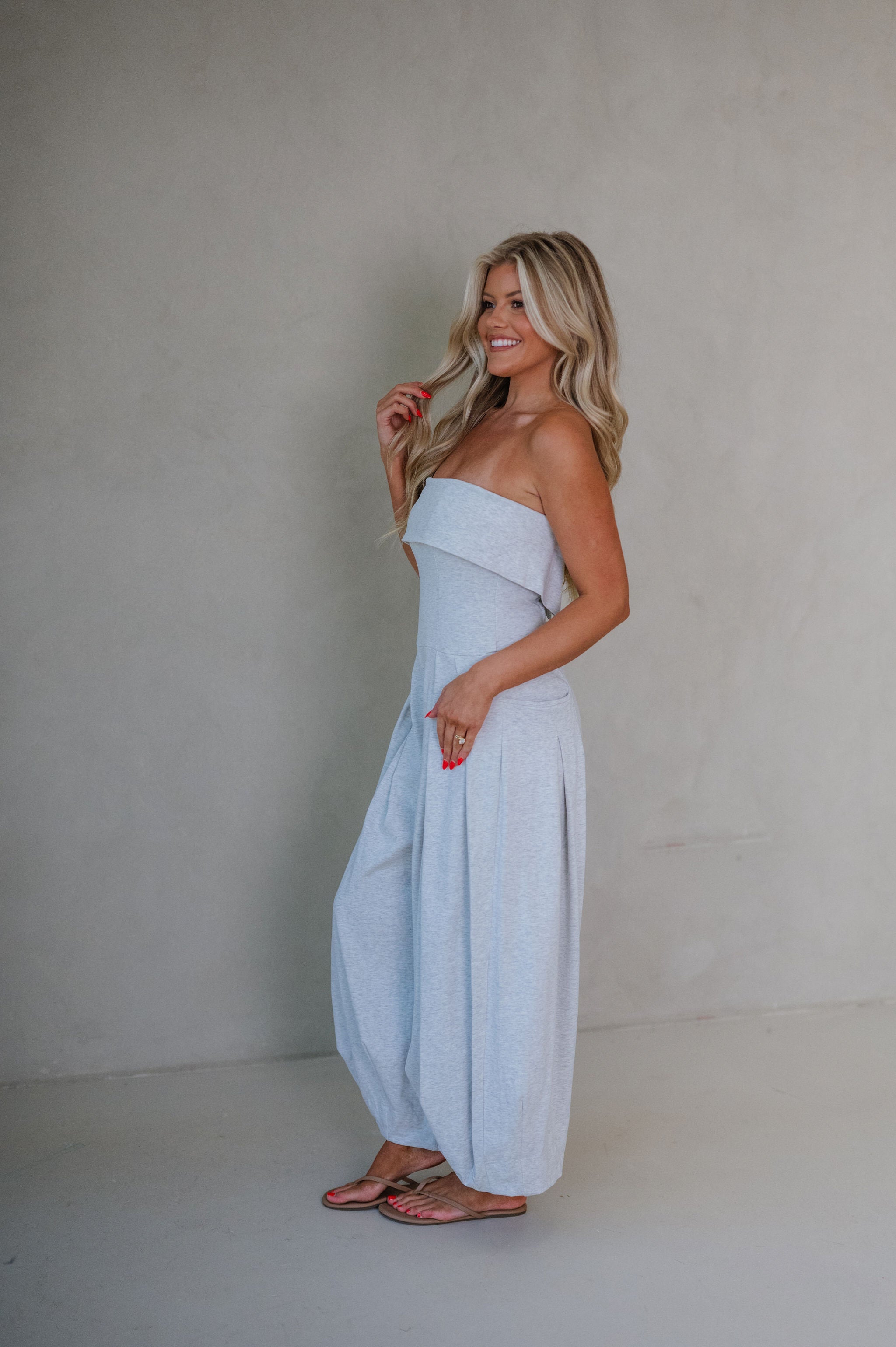 Clay Barrel Jumpsuit-Grey