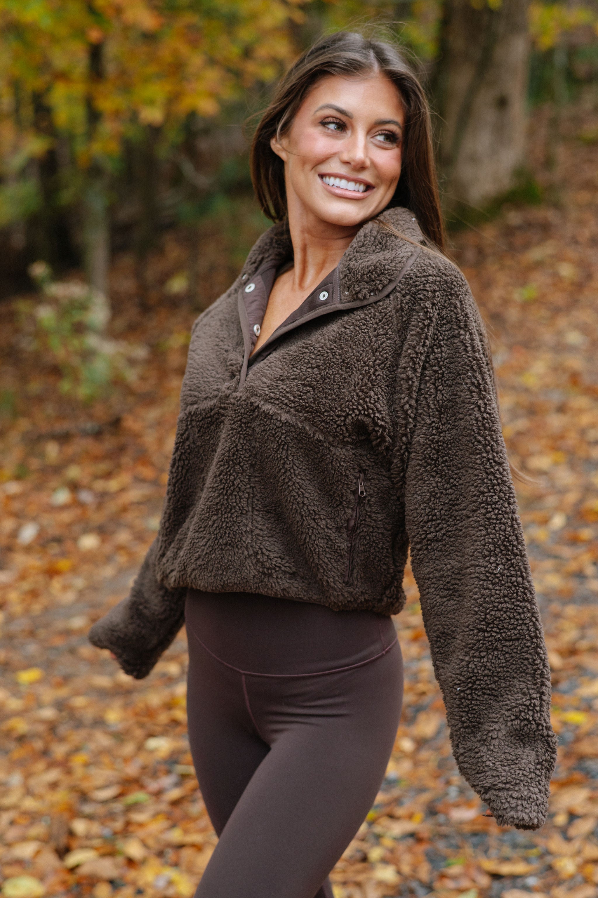 Jo Anne Cozy Sherpa Pullover-Brown