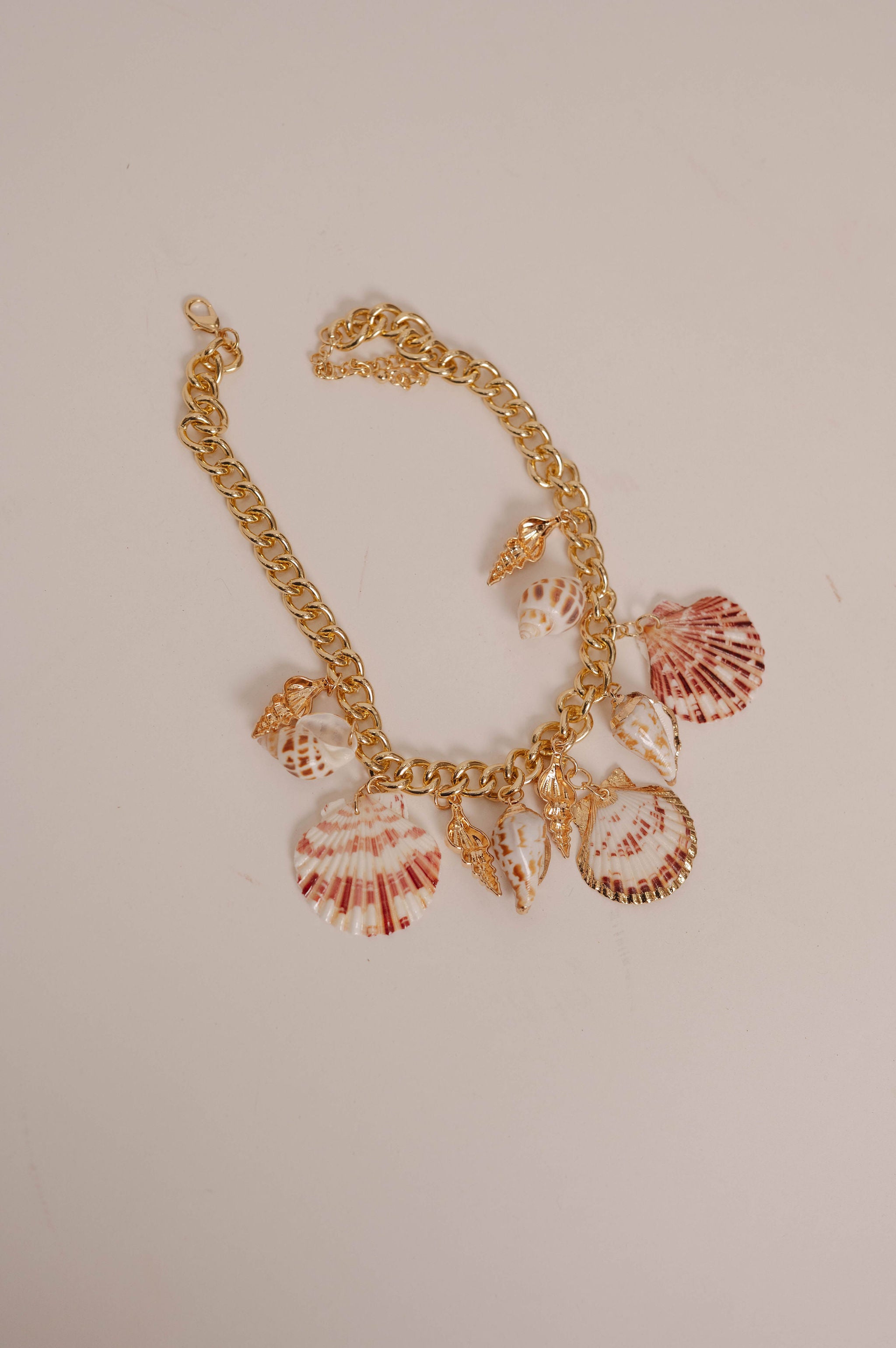 Coastal  Textured Seashell Charm Necklace