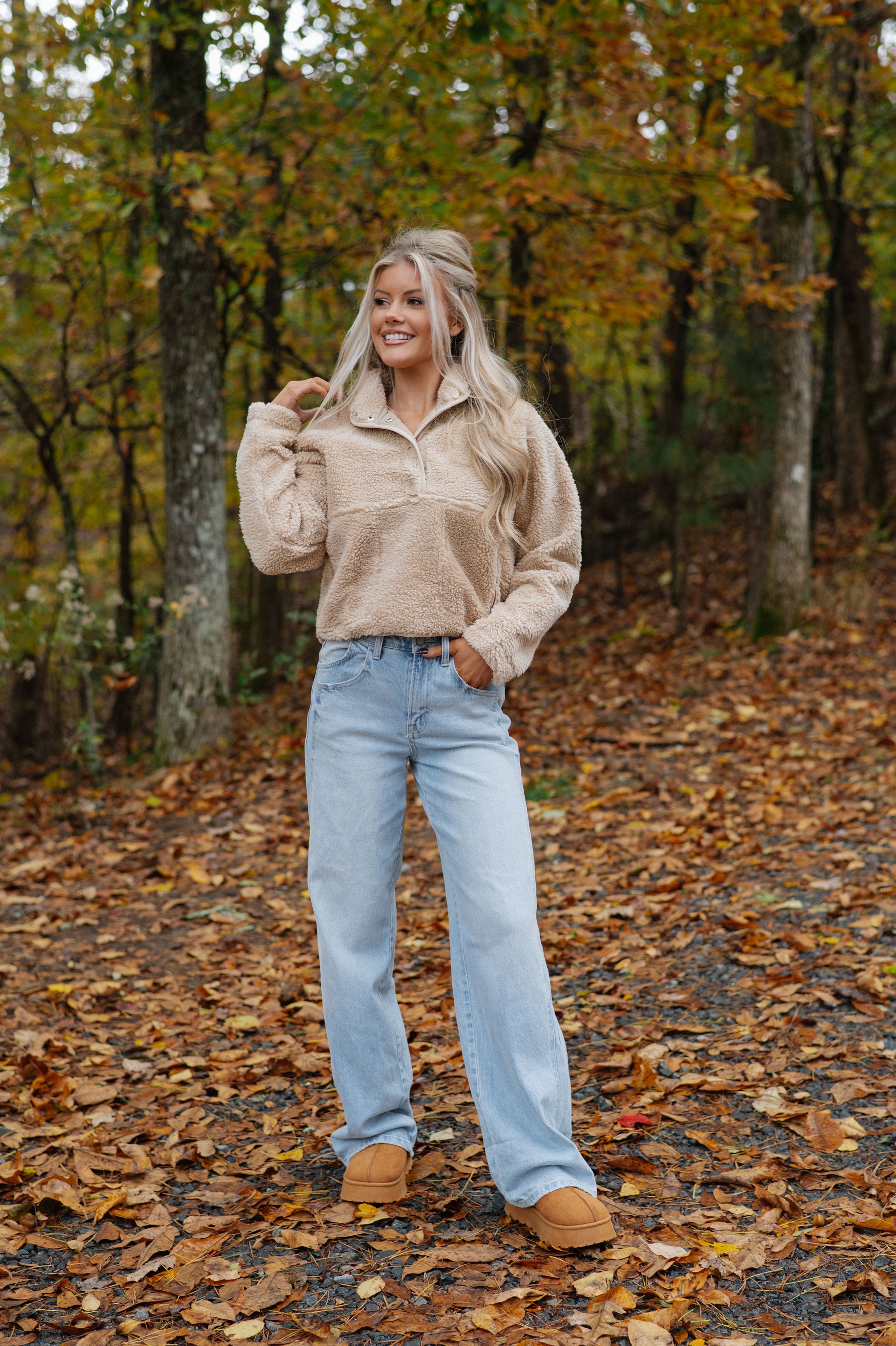 Jo Anne Cozy Sherpa Pullover-Beige