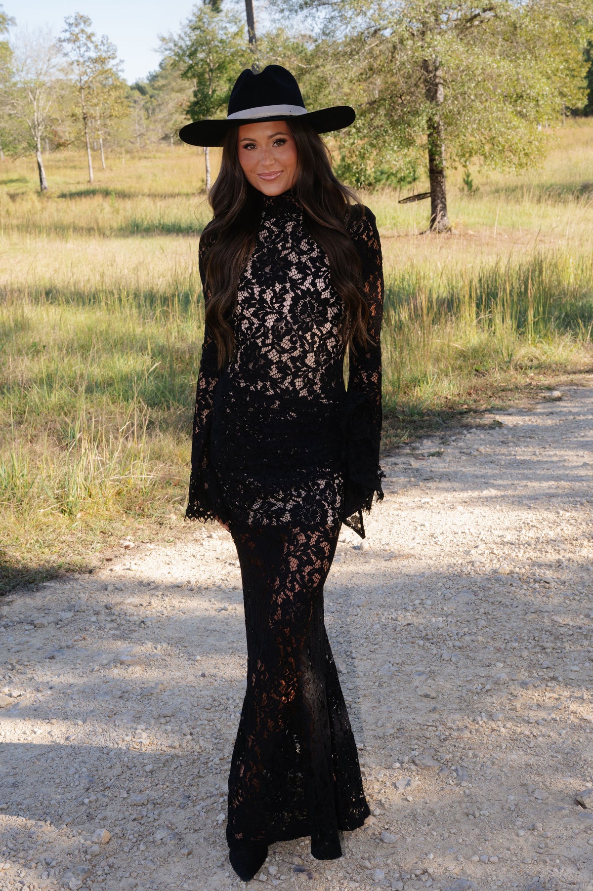 Raleigh Lace Maxi Dress-Black