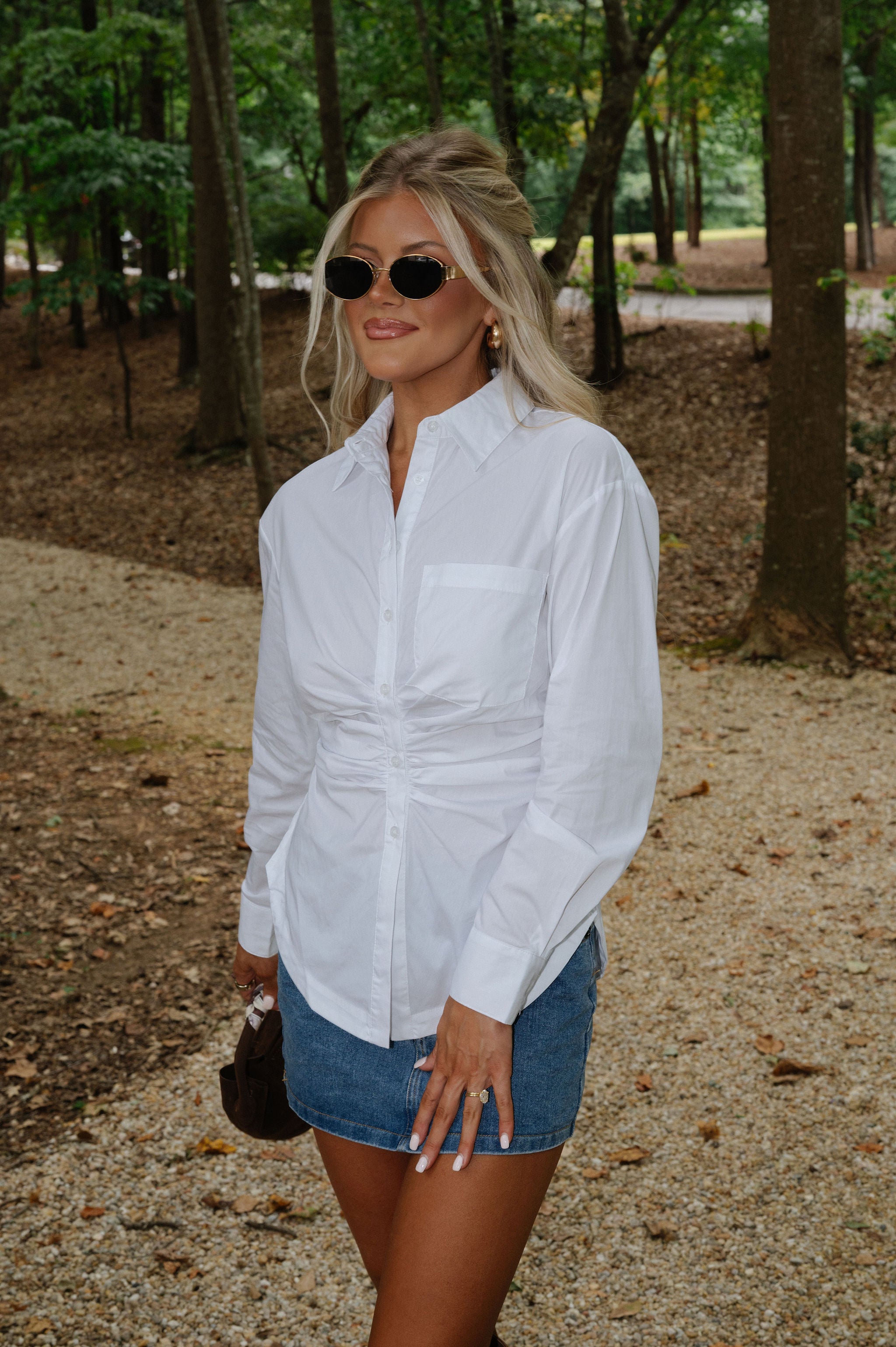 Sara Ruched Top-White