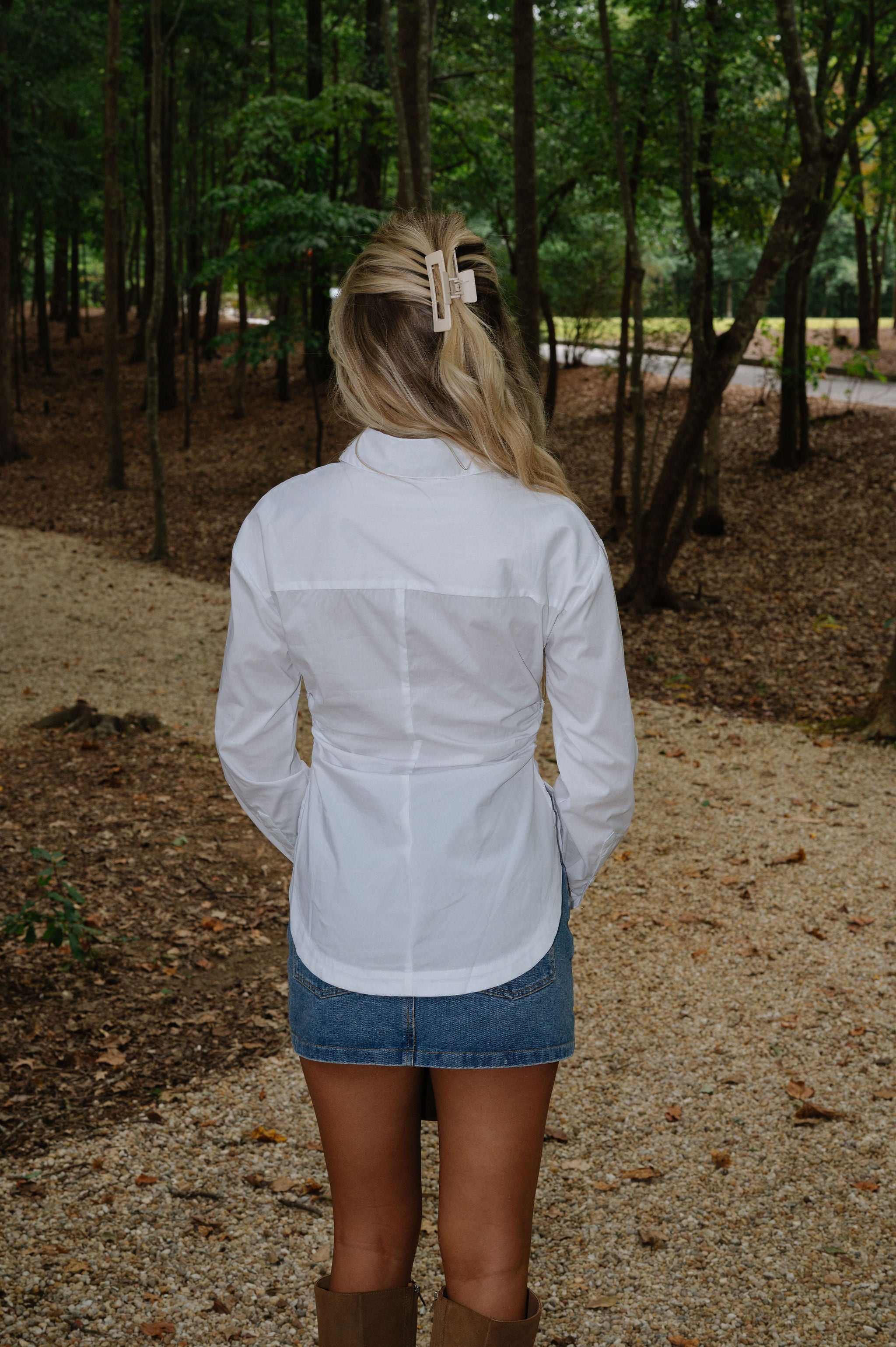 Sara Ruched Top-White