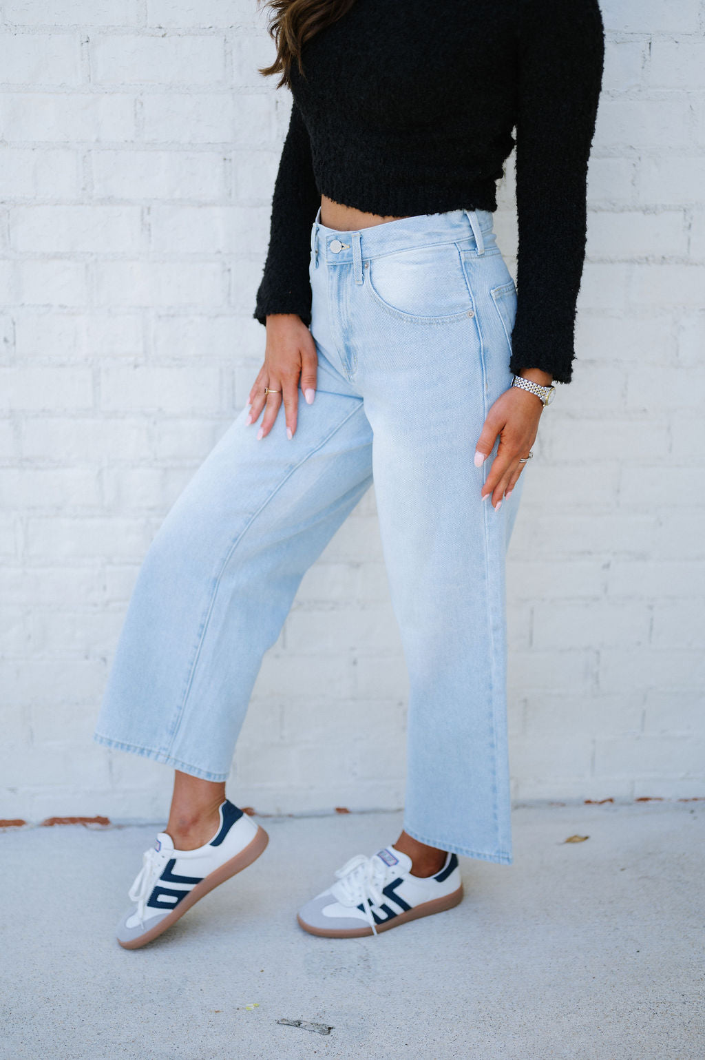 Stirling Wide Leg Jeans- Ice Denim