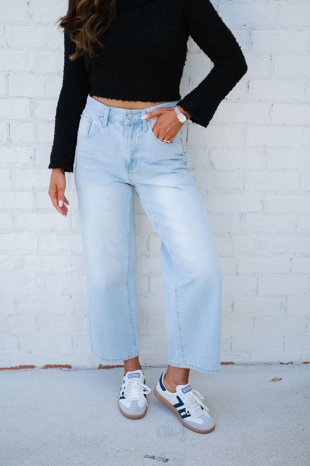 Stirling Wide Leg Jeans- Ice Denim