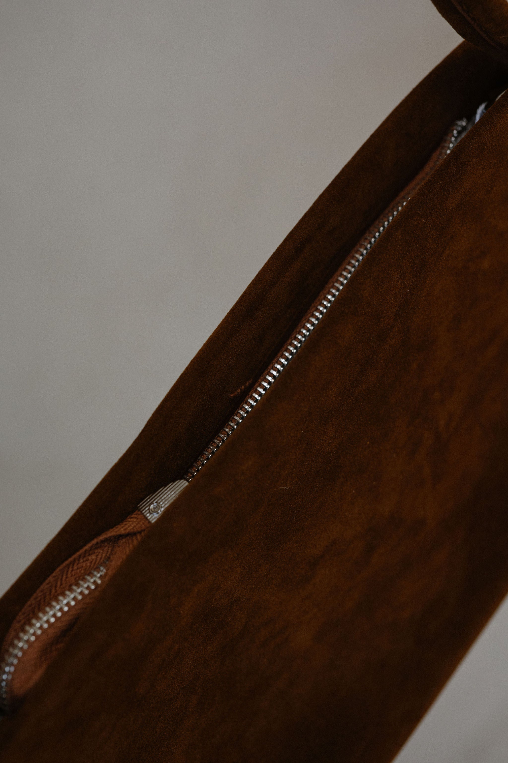 Faux Suede Rectangle Bag-Brown