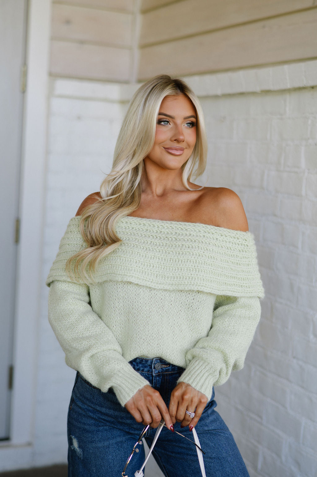 Bradshaw Knit Sweater - Light Lime Green