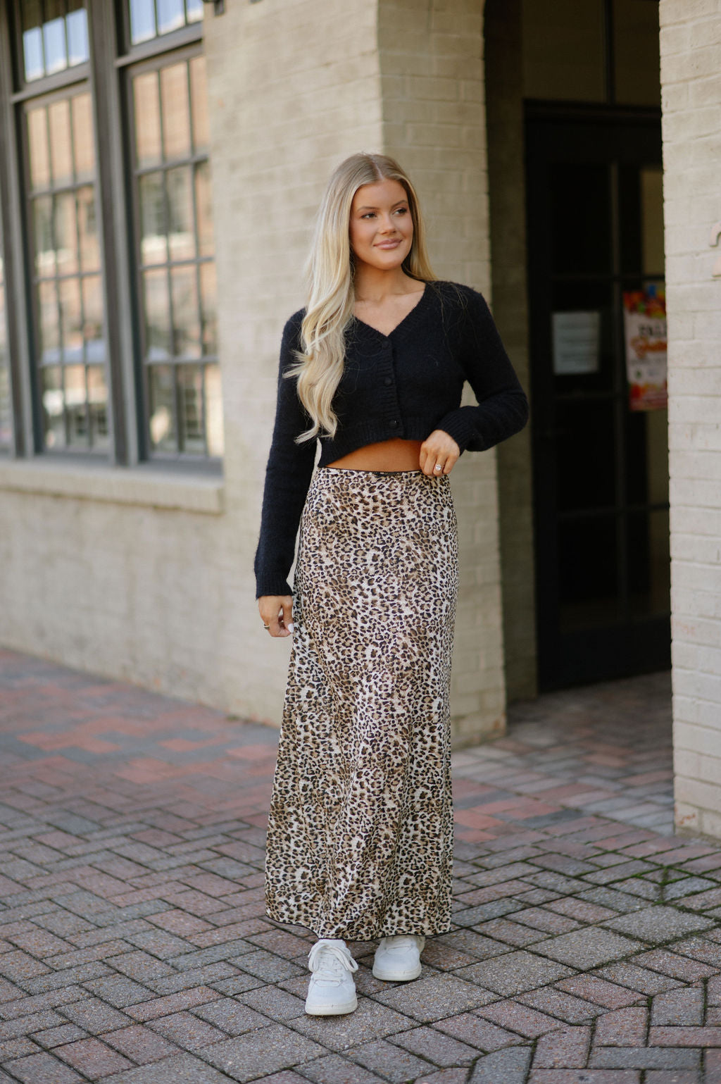 Grey leopard maxi skirt hotsell