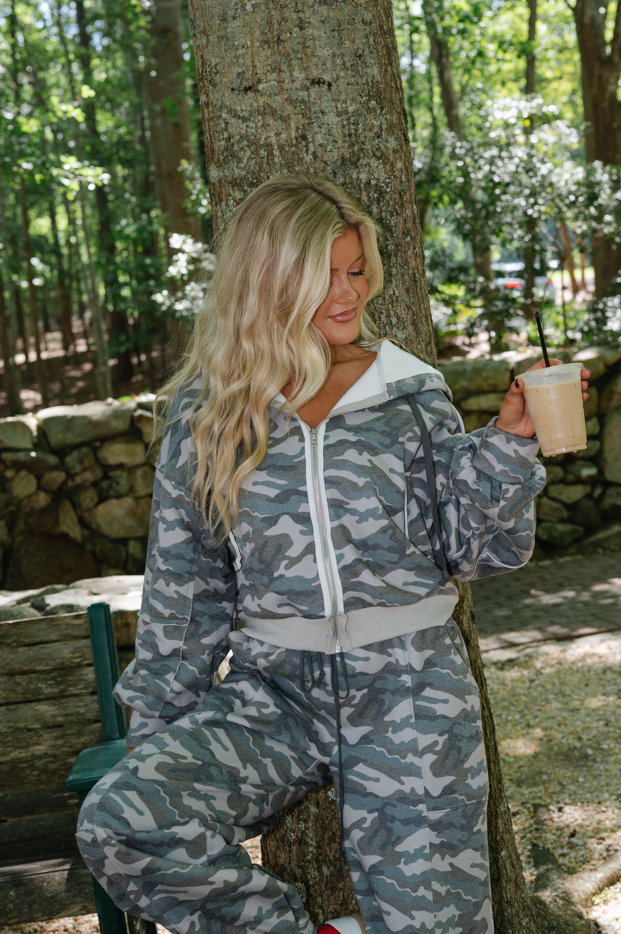 Cadence Hoodie-Camo Green
