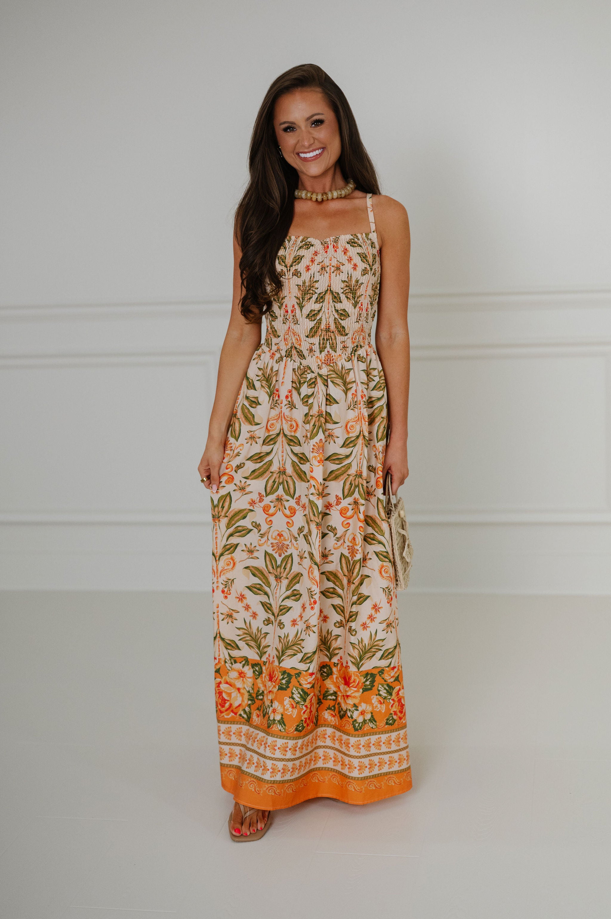 Kinnie Dress-Peach Multi
