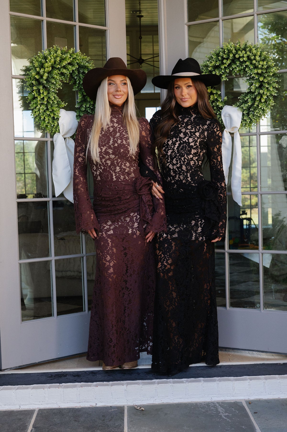 Raleigh Lace Maxi Dress-Brown