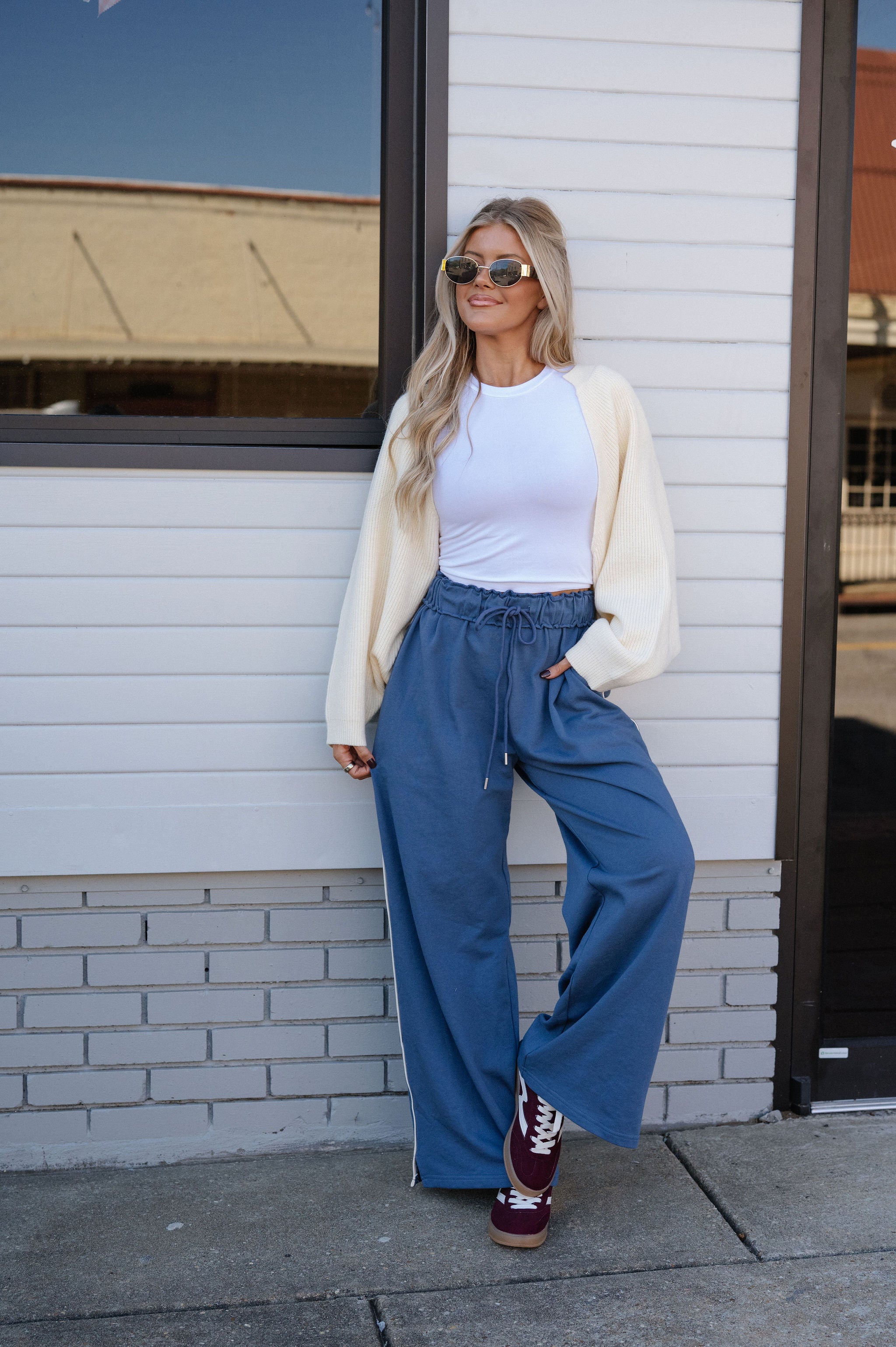 Weekend Wide Leg Lounge Pants-Midnight