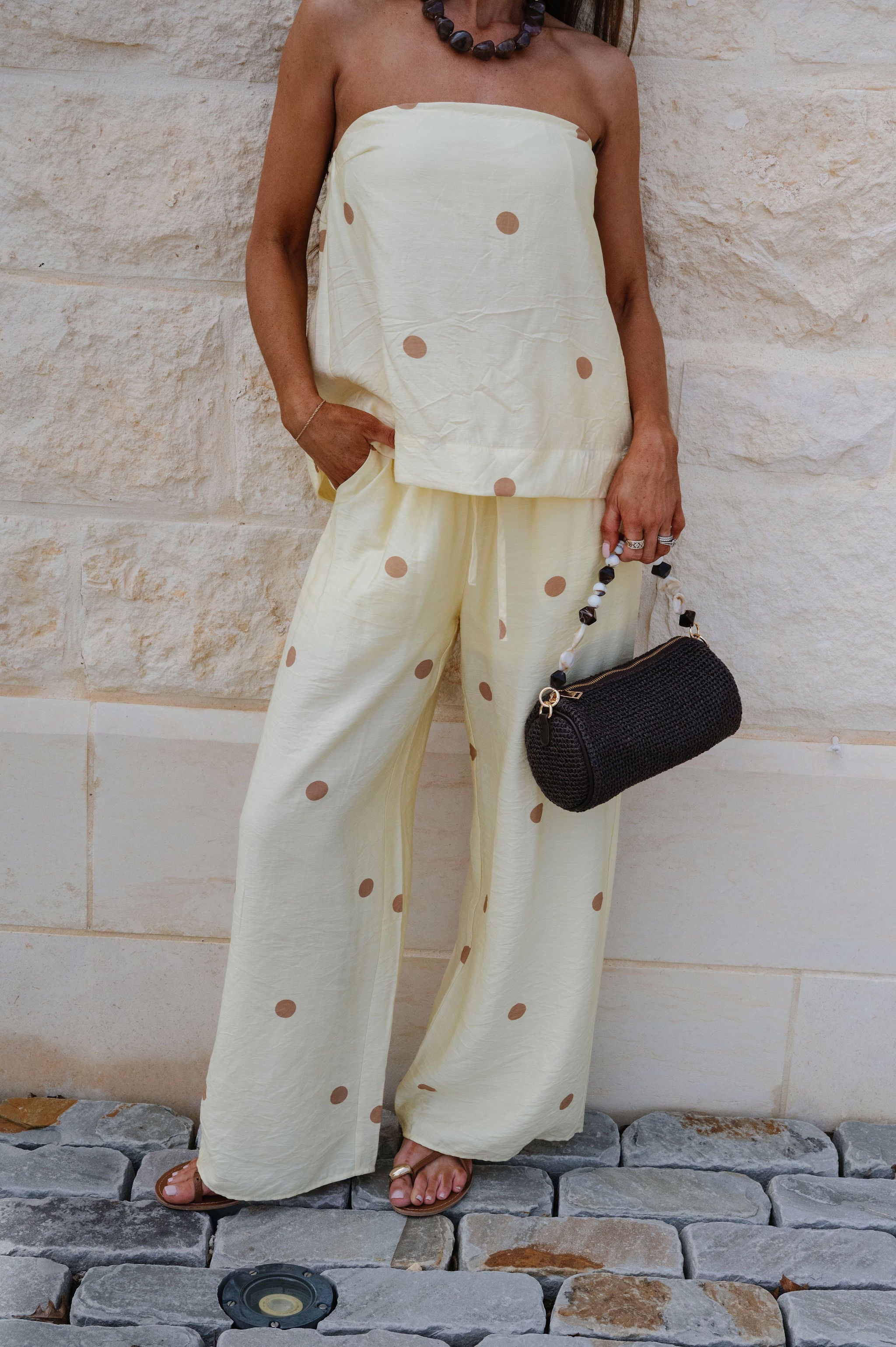 Rory Polka Dot Set-Lemon