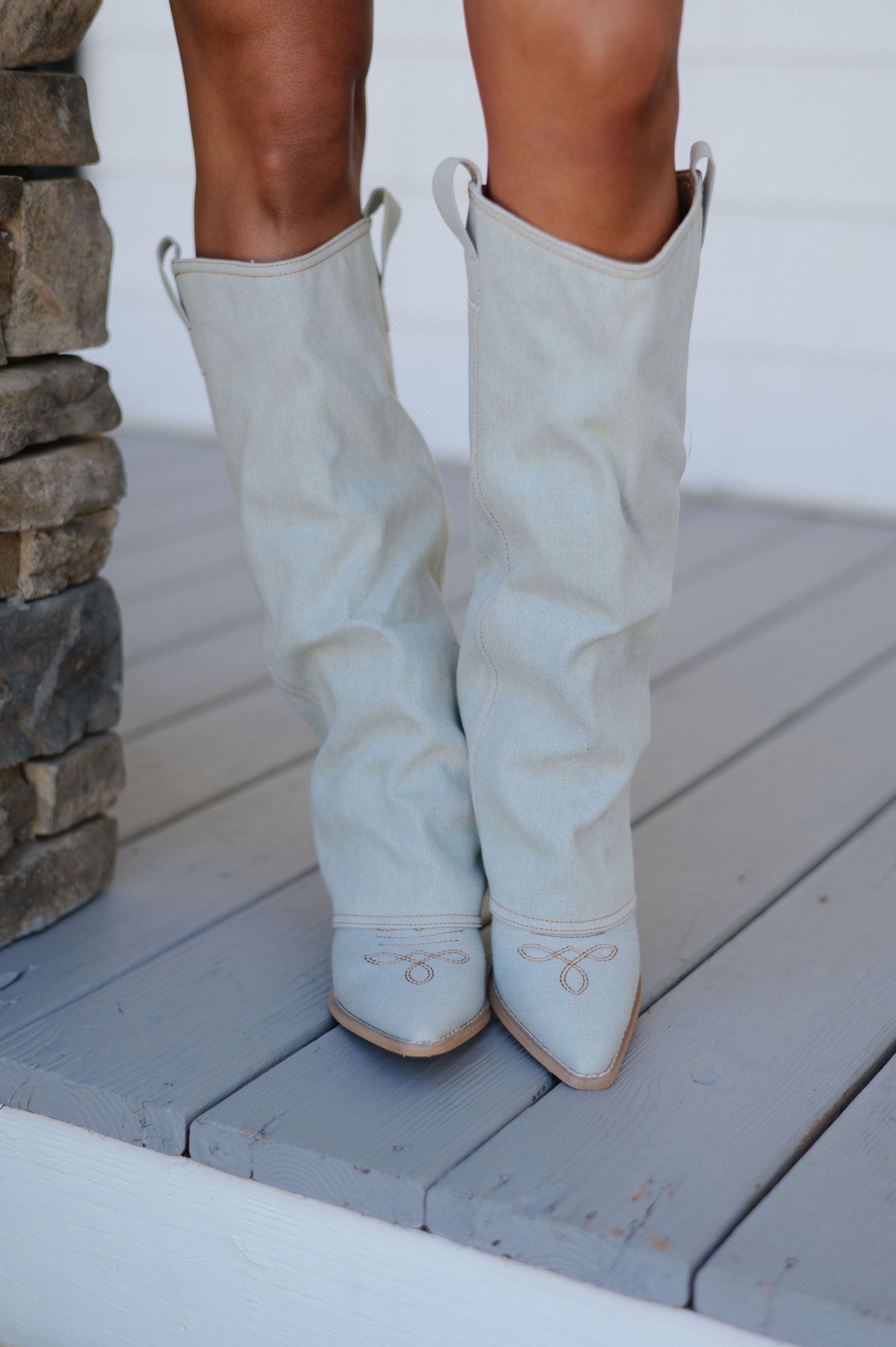 Pamela Boots-Light Denim