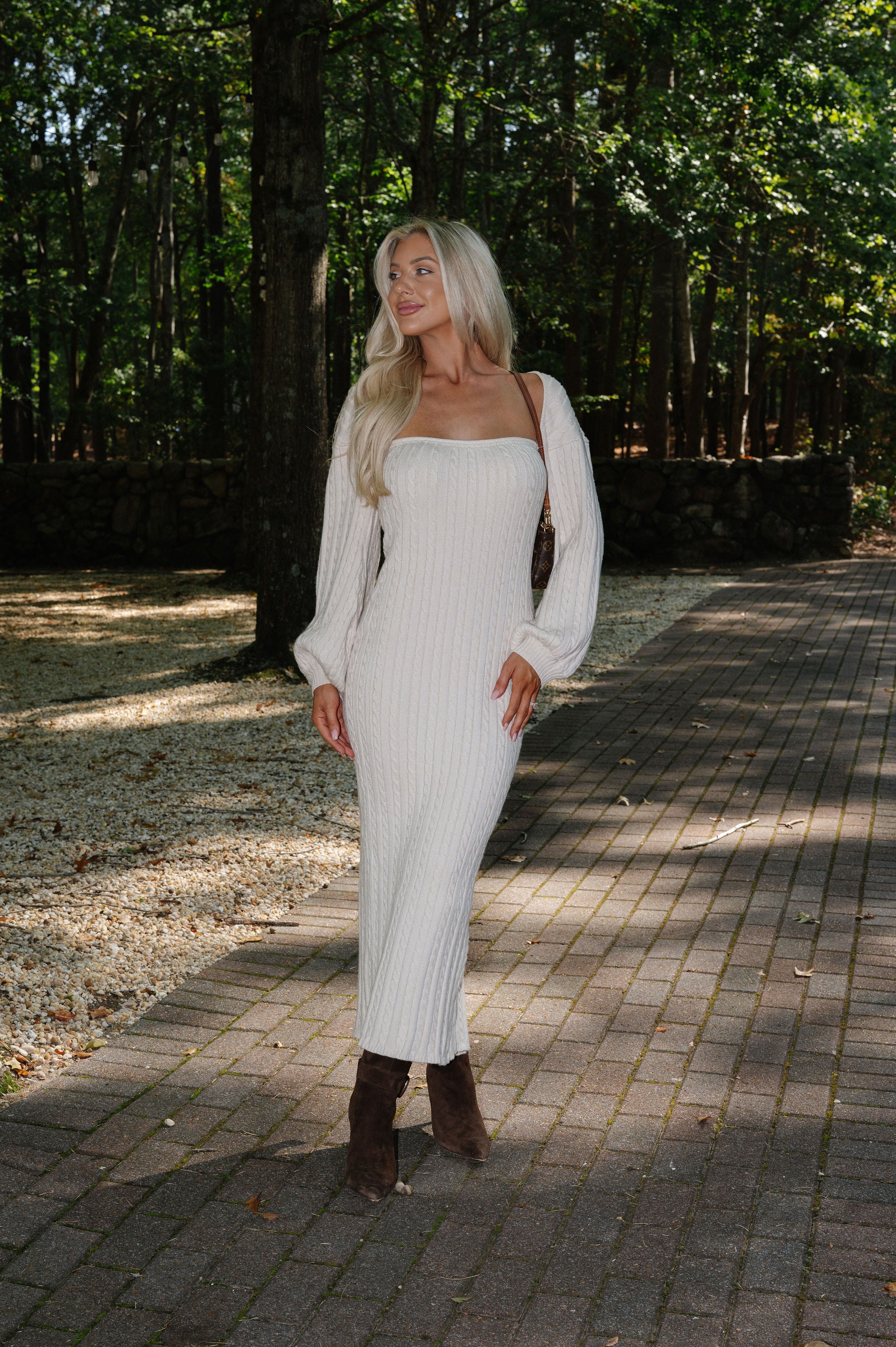 Hazel Sweater Dress- Beige