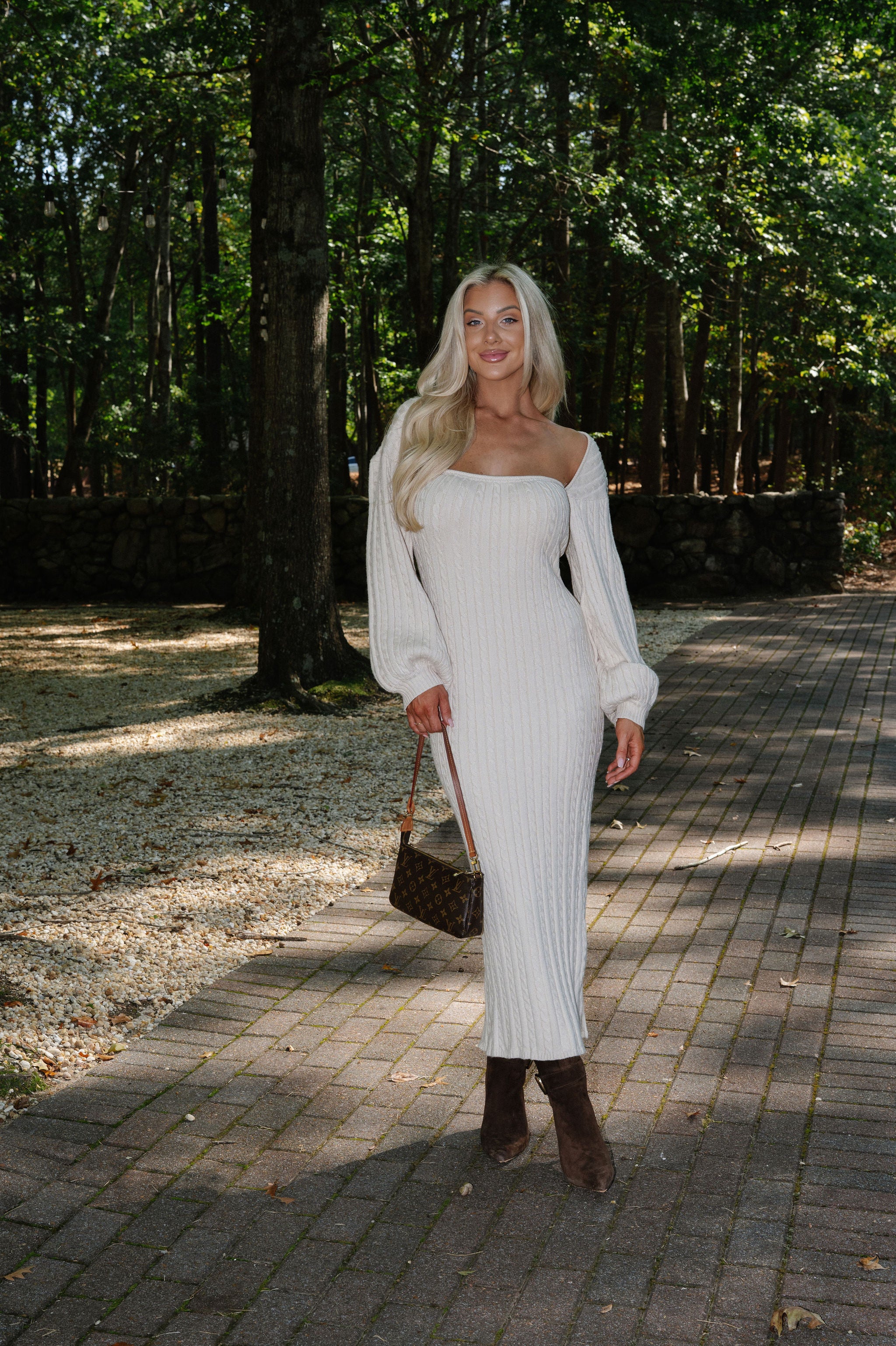 Hazel Sweater Dress- Beige