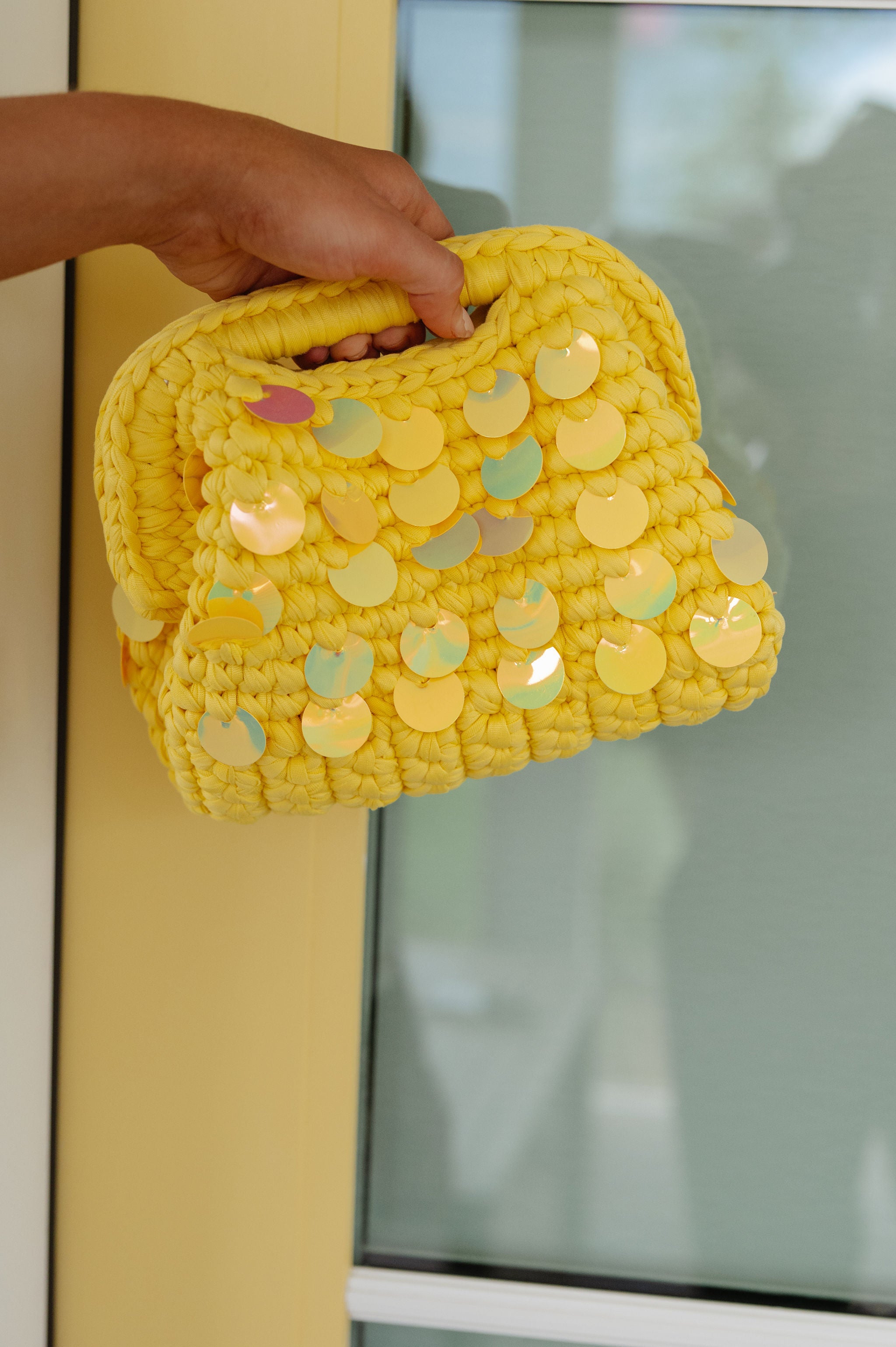 Tropez Woven Bag-Yellow